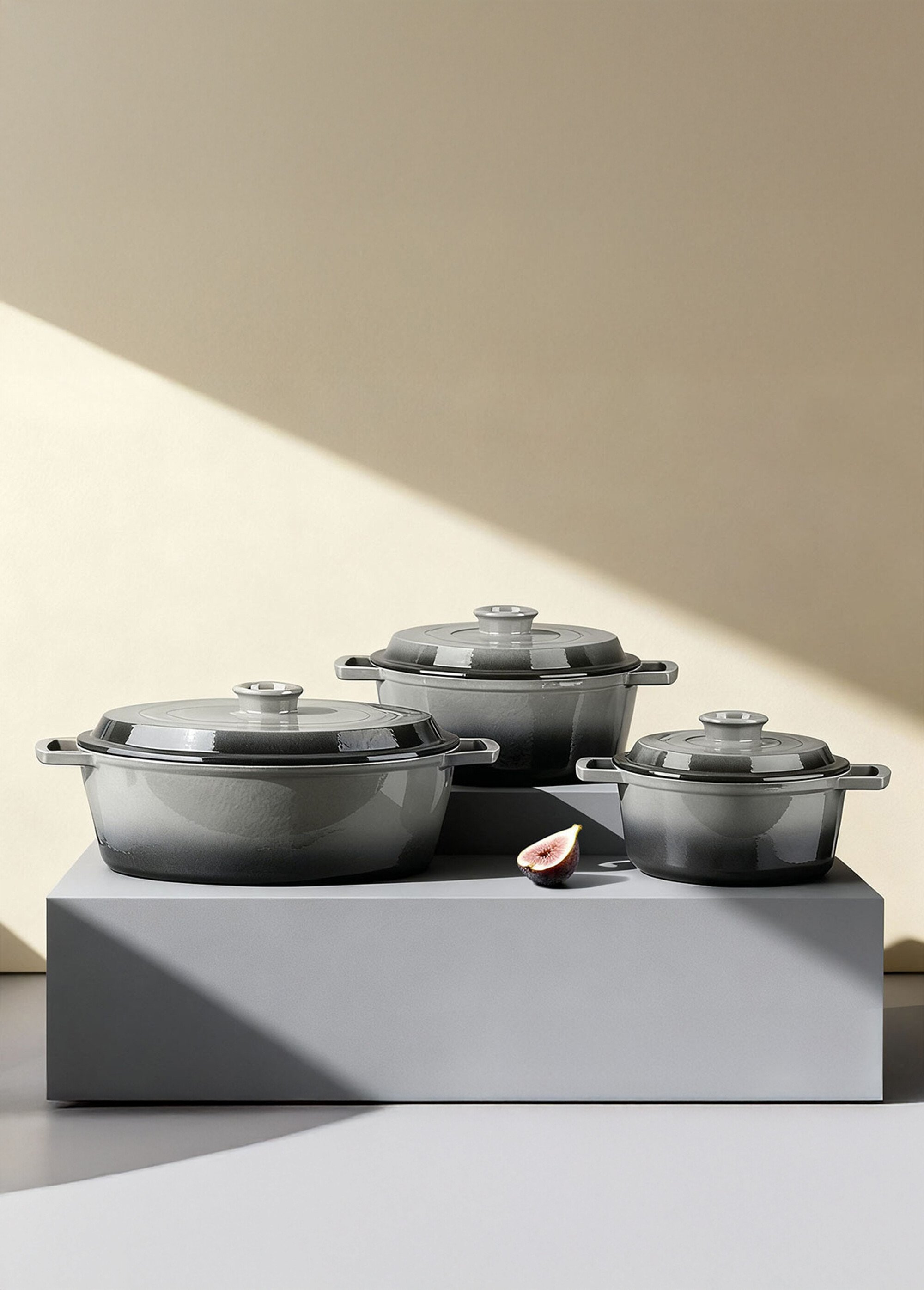 Cocotte fonte ronde 20cm, Masseiron 2A Gris 9110220 SI1