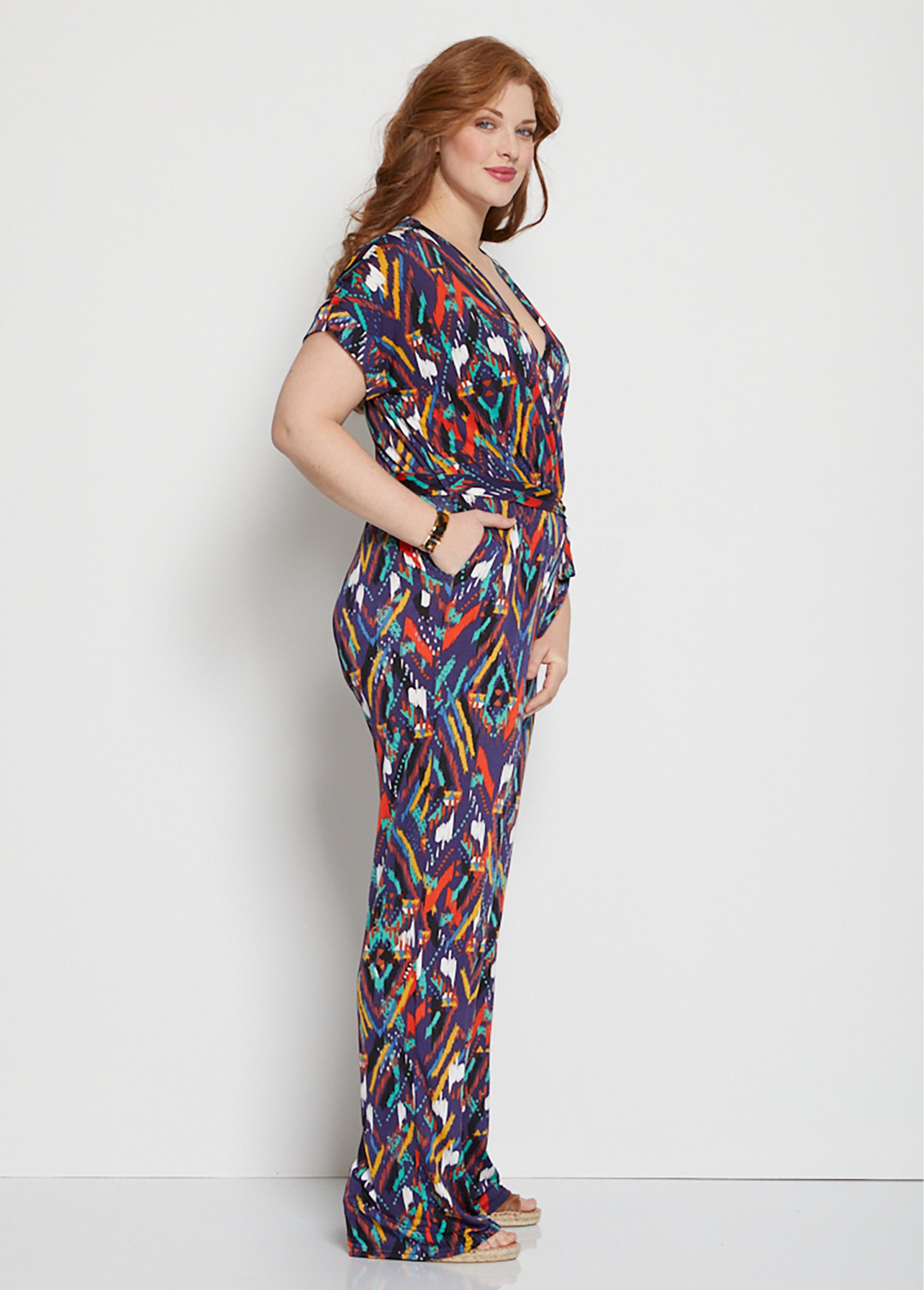 Combinaison pantalon maille extensible Femme Grande Taille Bleu EVEREST DR1