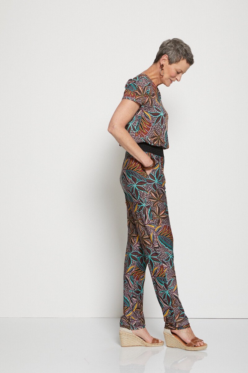 Combinaison-pantalon maille extensible Femme Orange EUGENIE DR1