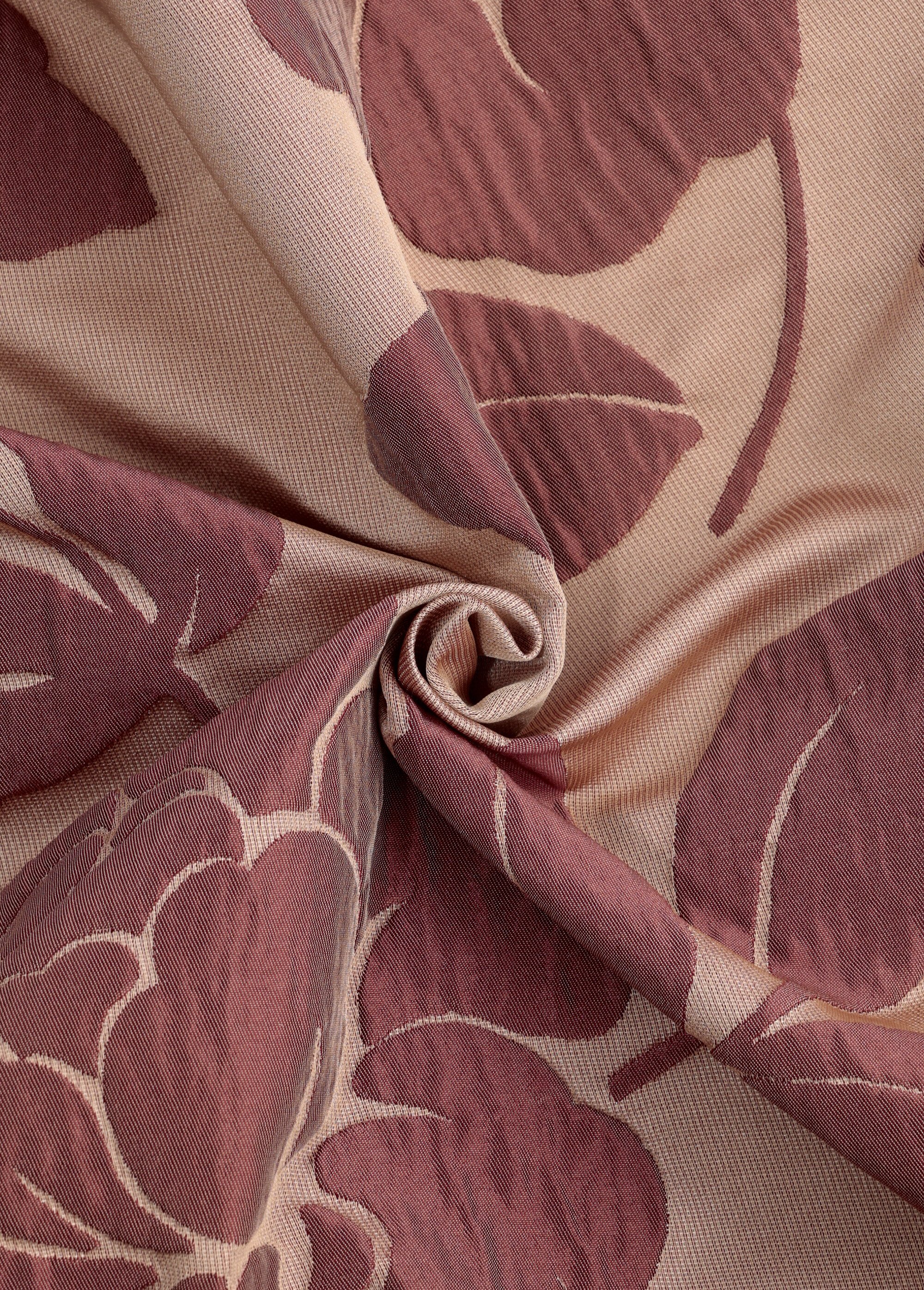 Coupon tissu ameublement, motif camélias