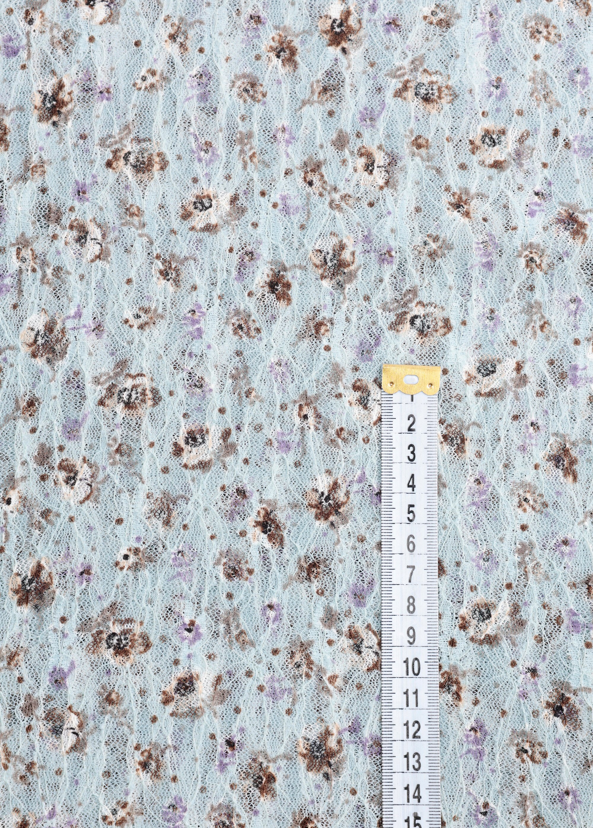 Coupon tissu dentelle fleurettes 1C