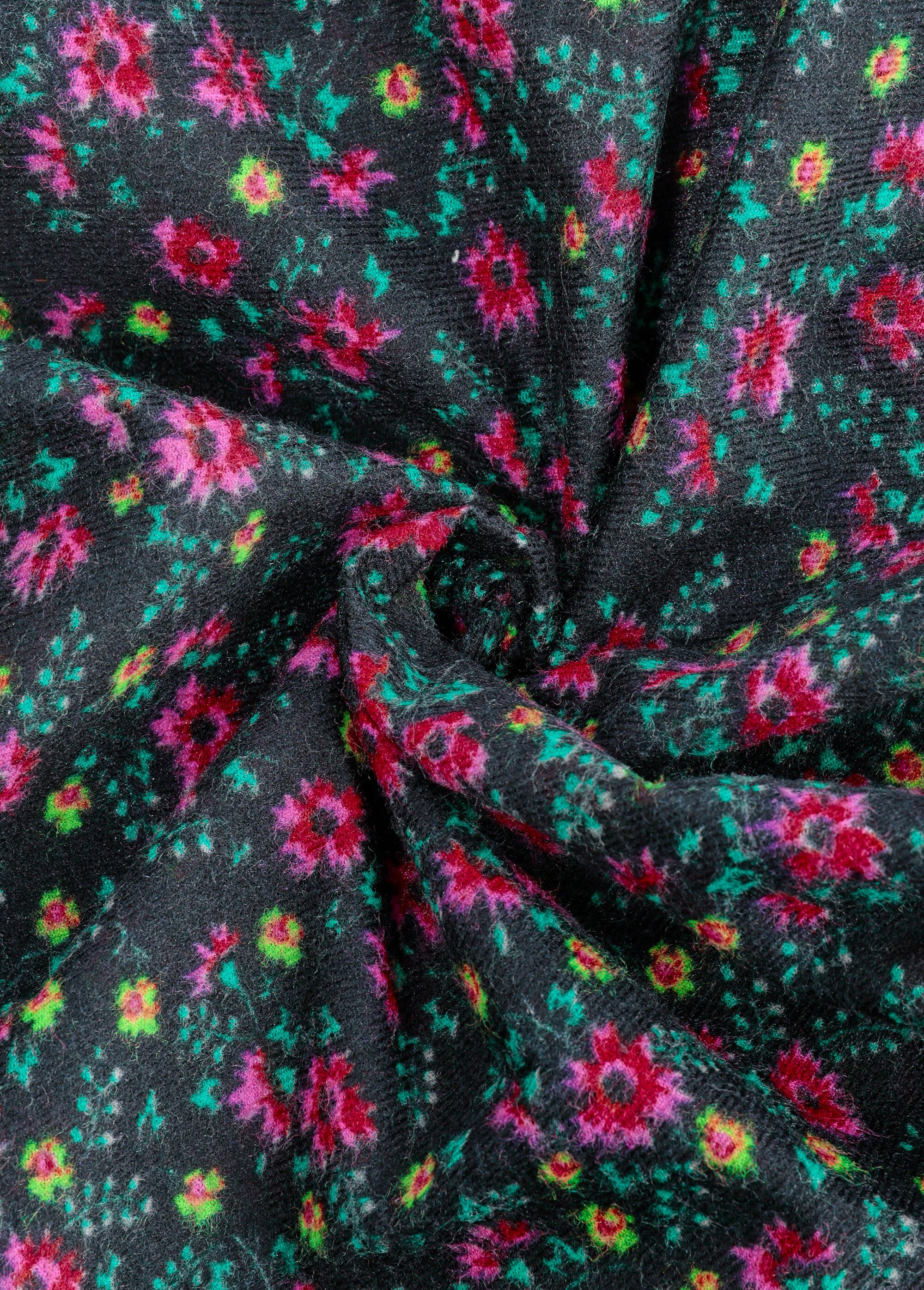 Coupon tissu habillement, fleurs vives