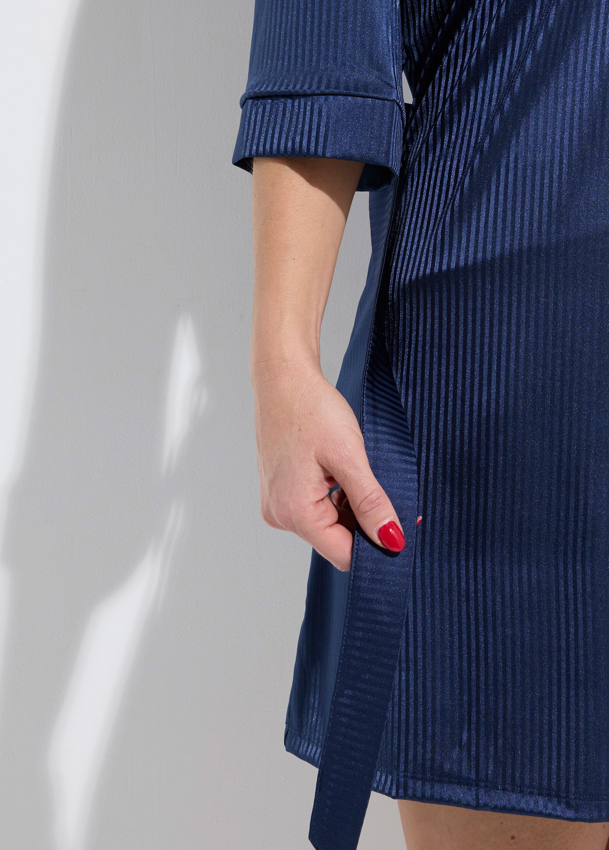 Déshabillé chic en satin rayé Femme Bleu LIL1277 DE1