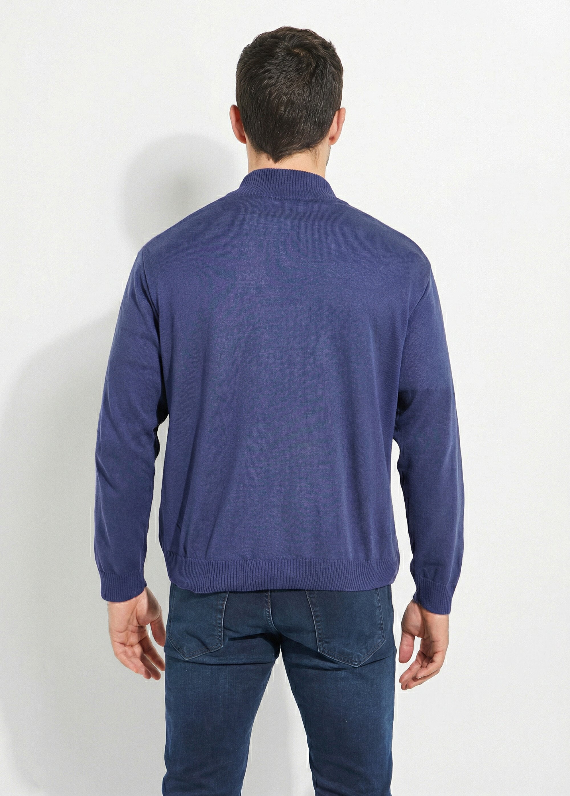 Gilet zippé maille caviar coton col montant