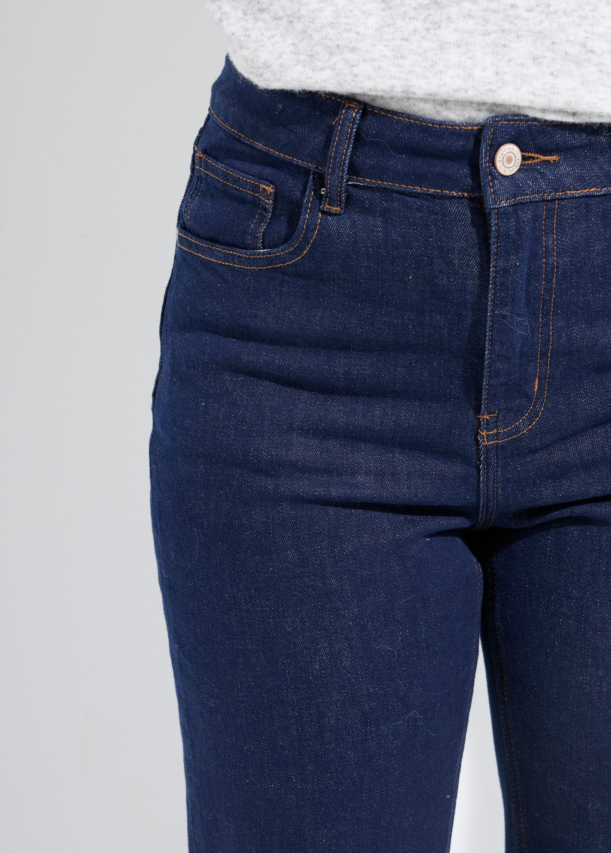 Jean droit 5 poches, spécial PETITE Femme Bleu OR-SOLANGJD409 DE1