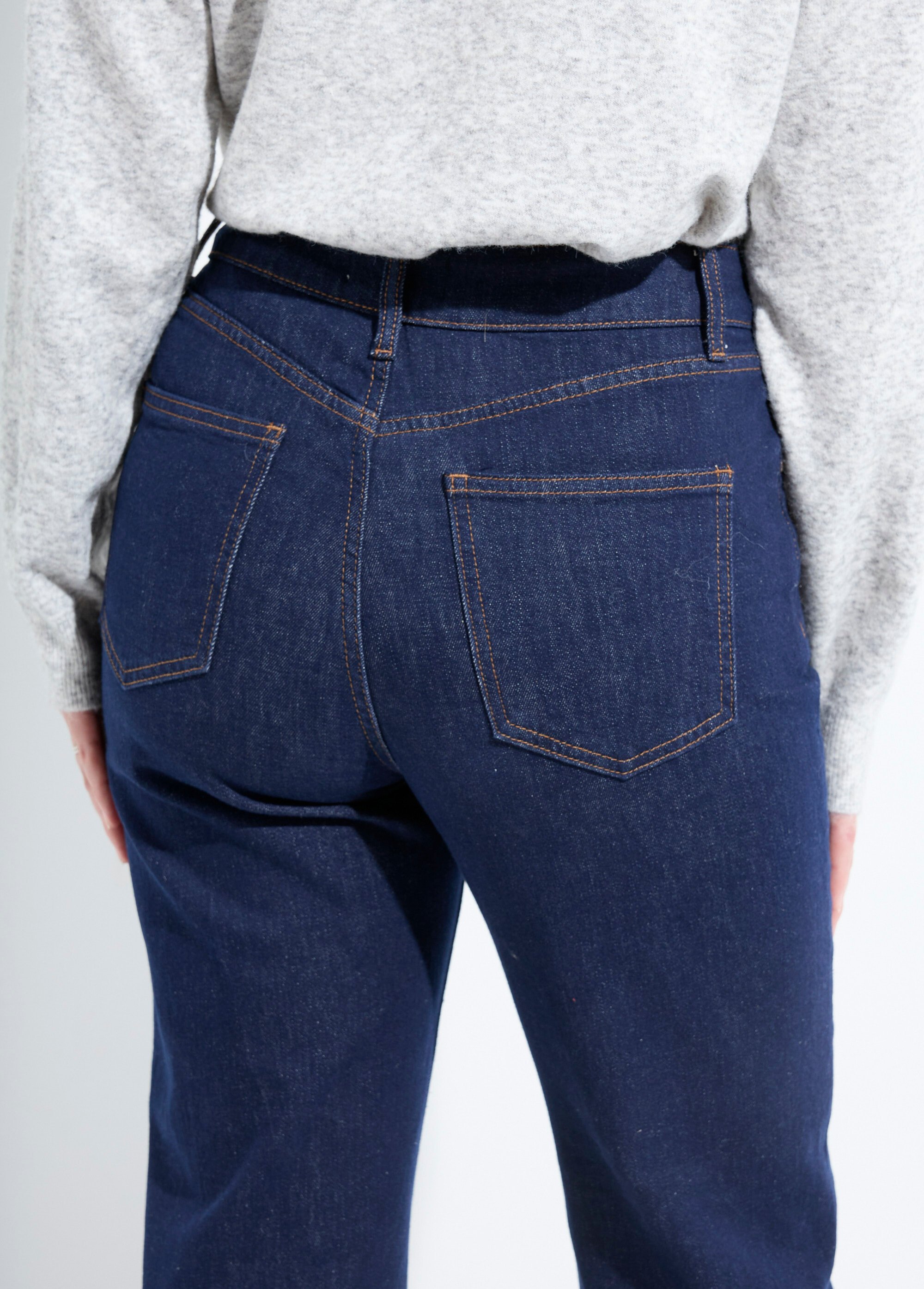 Jean droit 5 poches, spécial PETITE Femme Bleu OR-SOLANGJD409 DE2