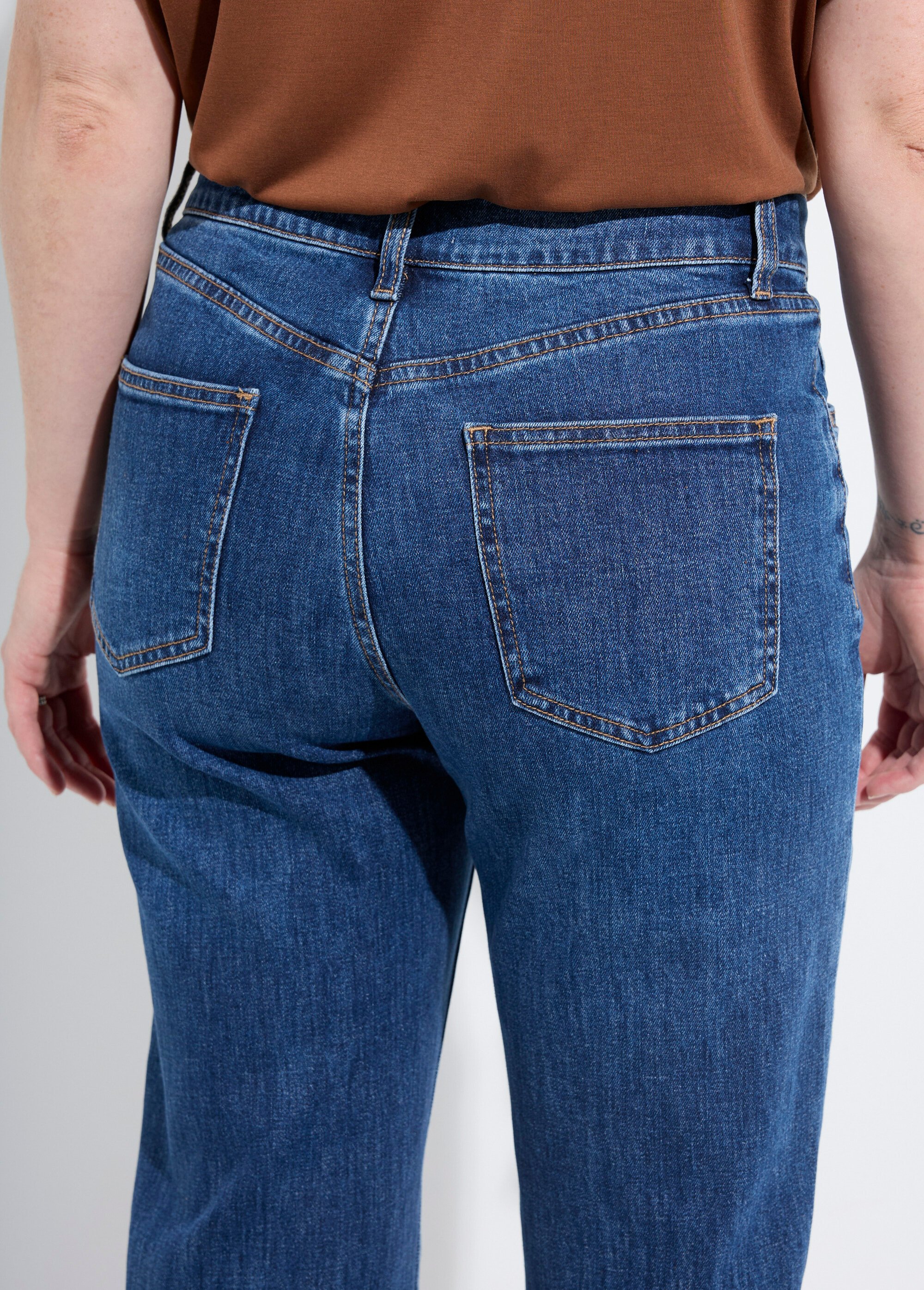 Jean droit 5 poches, spécial PETITE Femme Bleu OR-SOLANGJD409 DE2