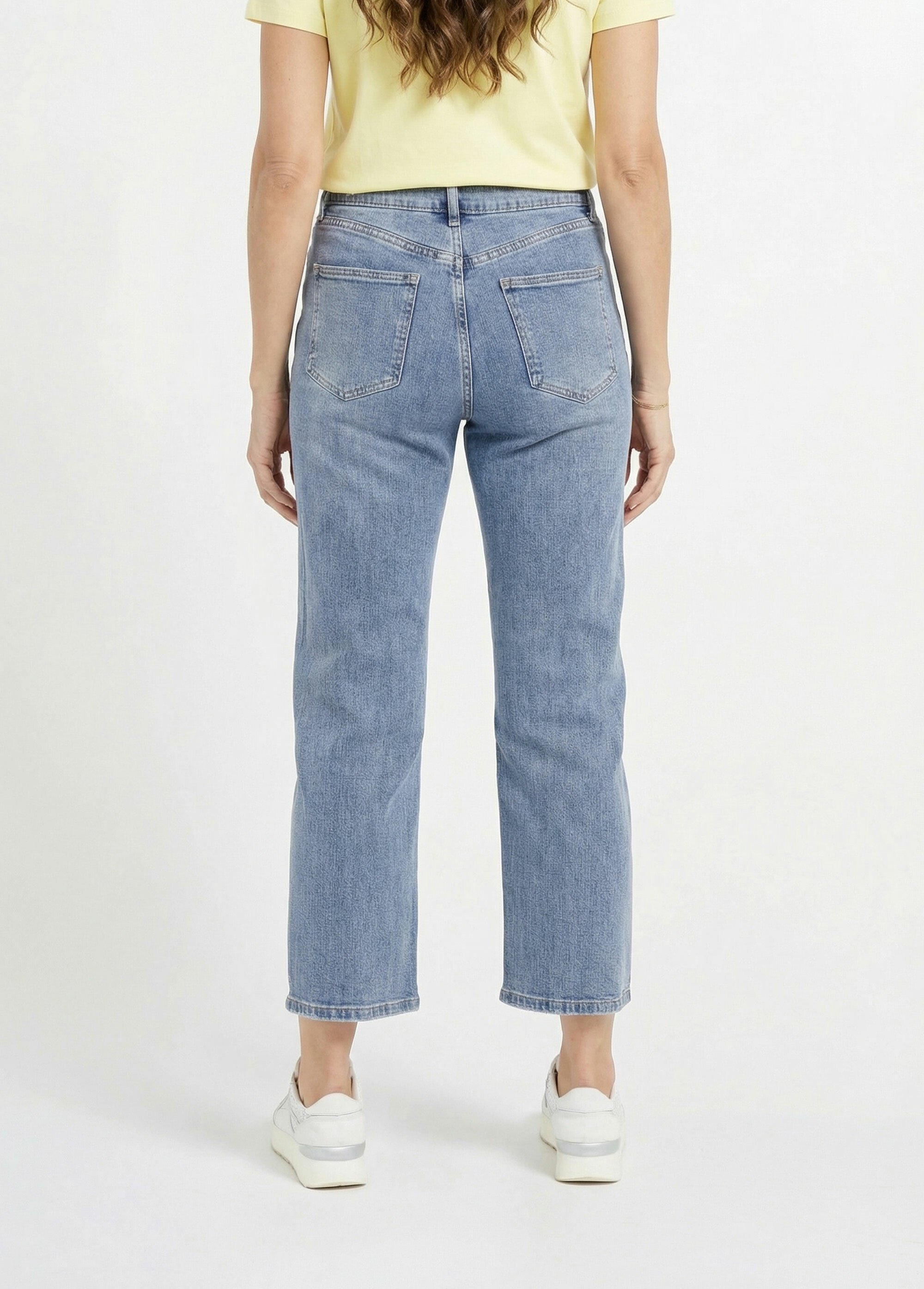 Jean droit 5 poches, spécial PETITE Femme Bleu OR-SOLANGJD409 DO1