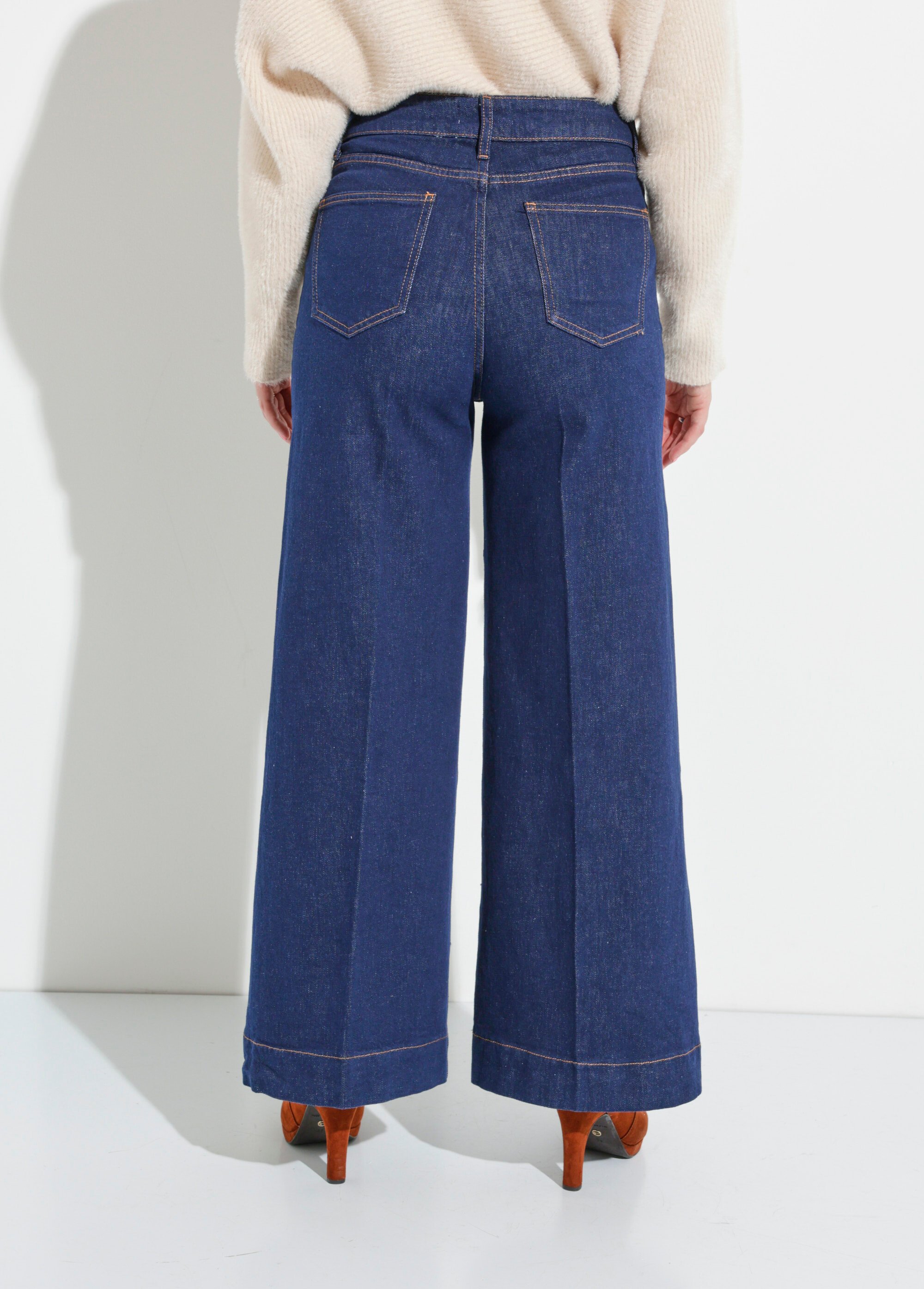 Jean large denim, spécial GRANDE TAILLE Femme Bleu OR-CURCHANJD933 DO1