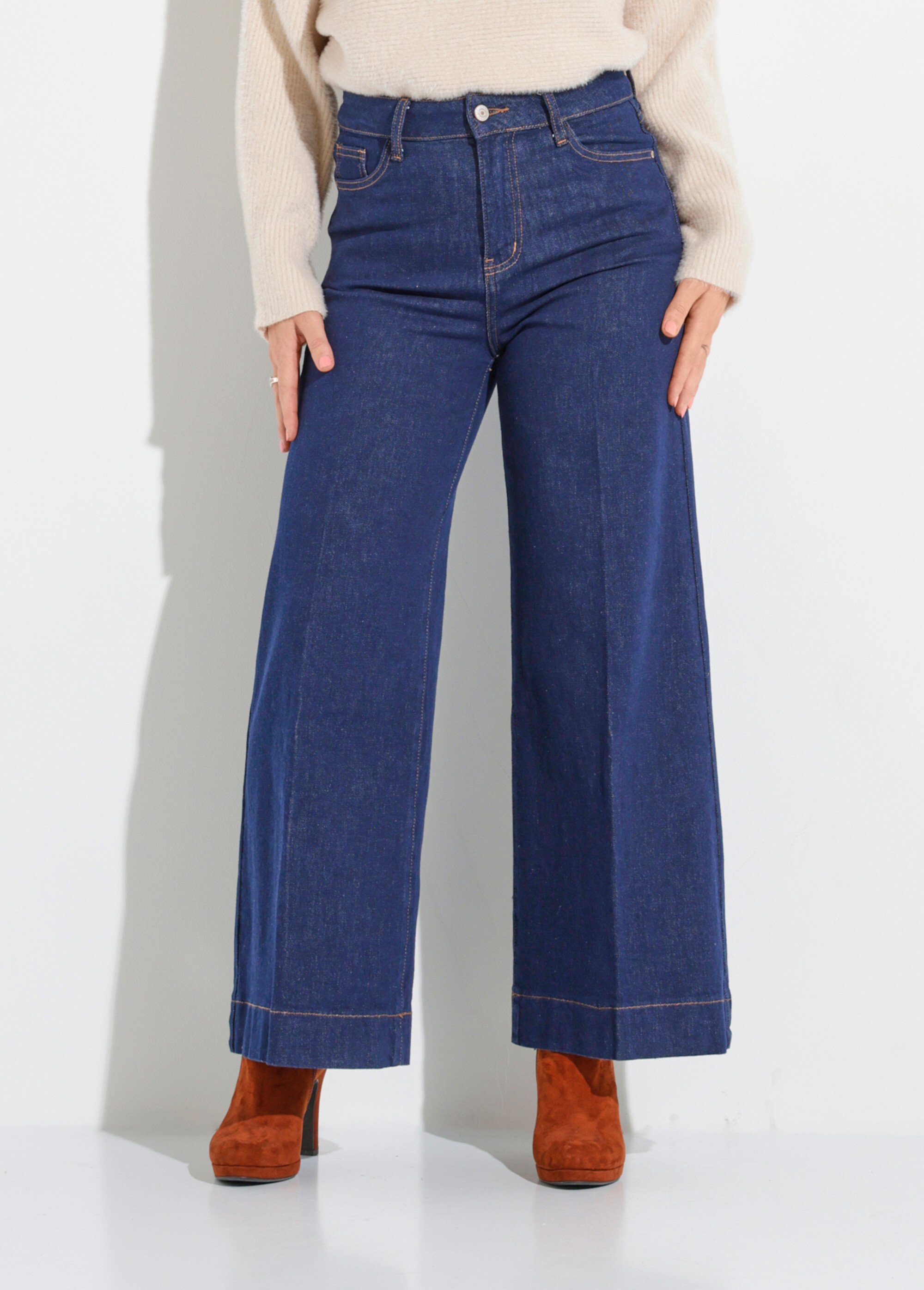 Jean large denim, spécial GRANDE TAILLE Femme Bleu OR-CURCHANJD933 FA1