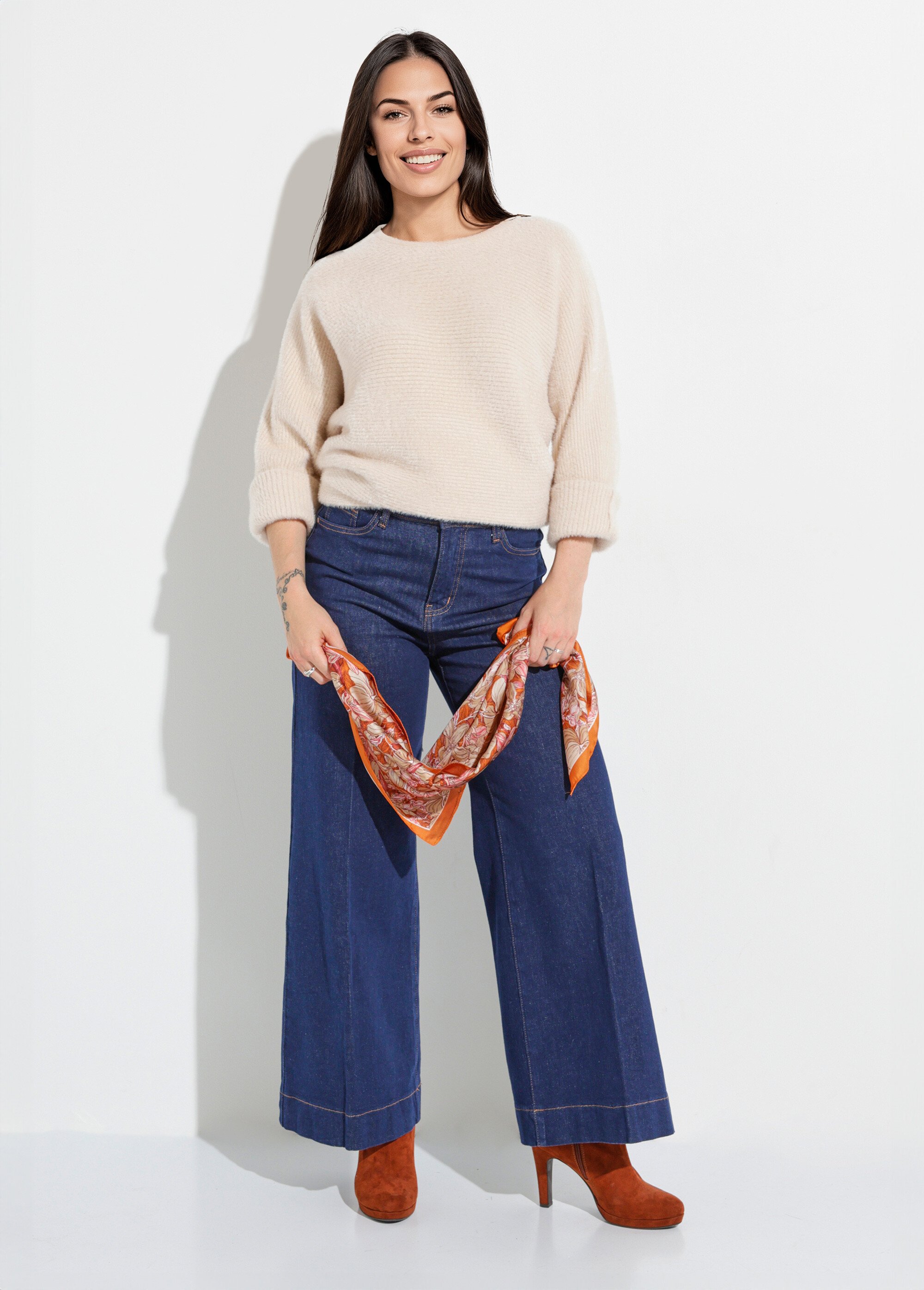 Jean large denim, spécial GRANDE TAILLE Femme Bleu OR-CURCHANJD933 MV1