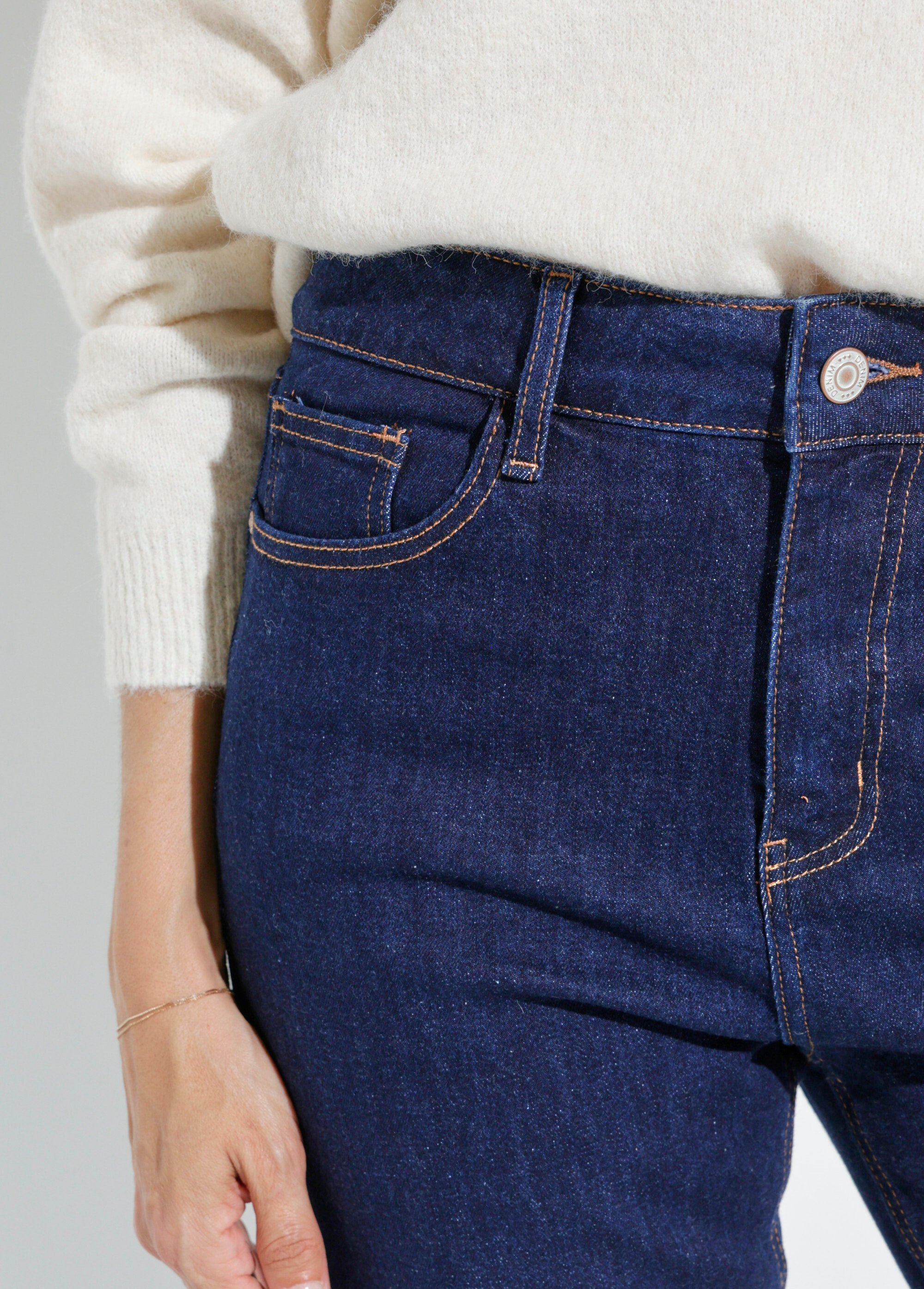 Jean mom en denim, spécial GRANDE TAILLE Femme Bleu OR-CURCLARJD908 DE1