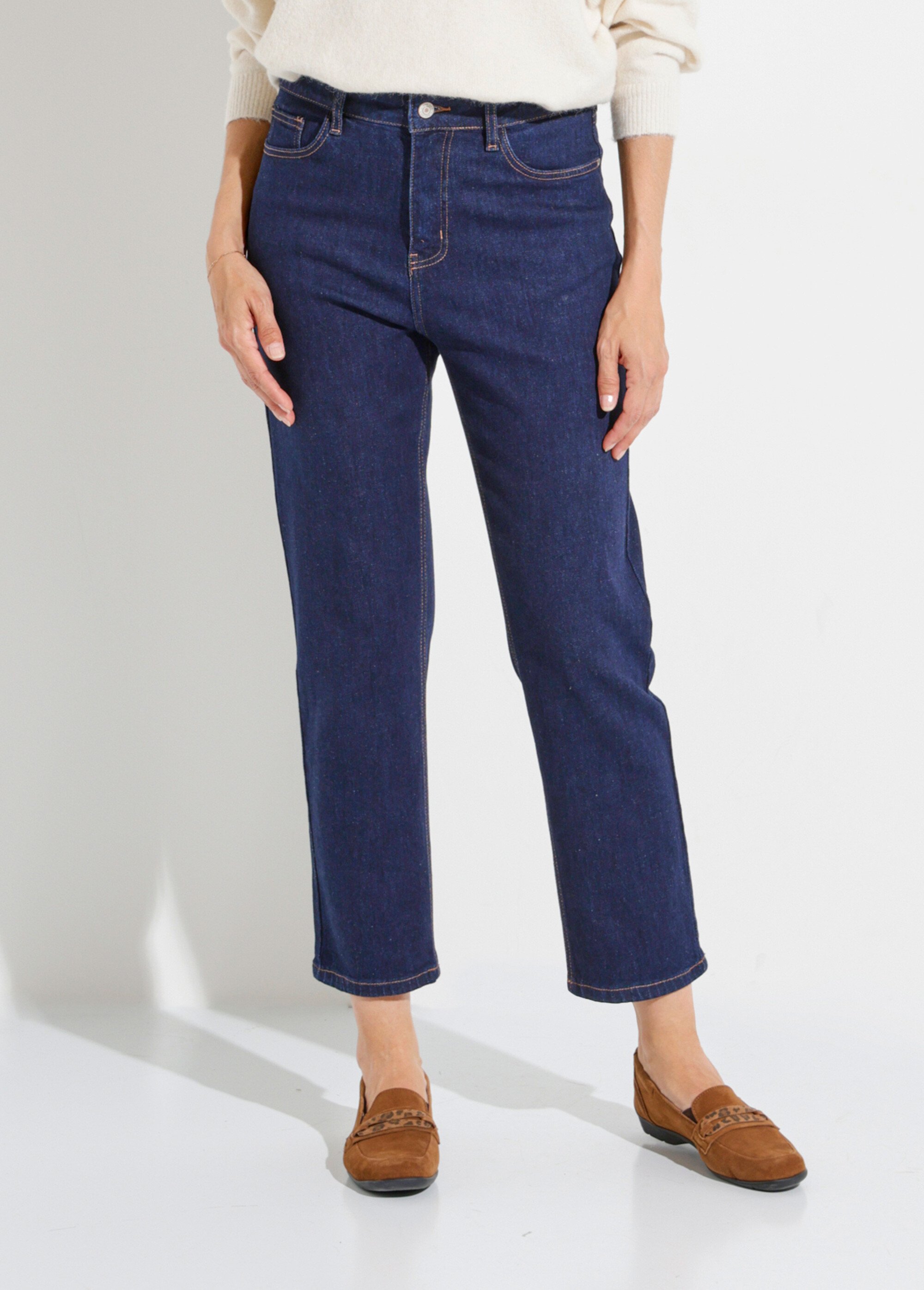 Jean mom en denim, spécial GRANDE TAILLE Femme Bleu OR-CURCLARJD908 FA1