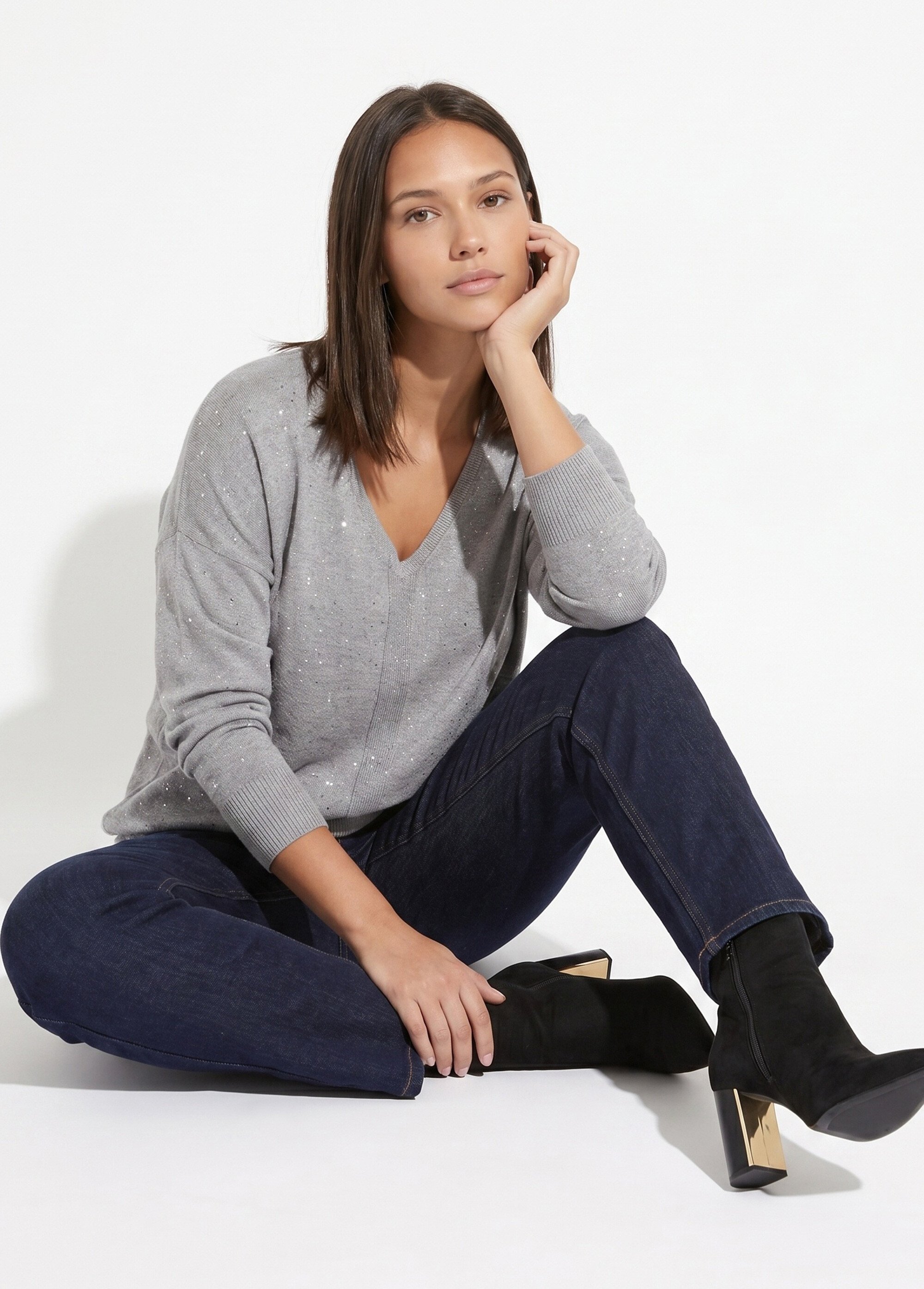 Jean mom en denim, spécial GRANDE TAILLE