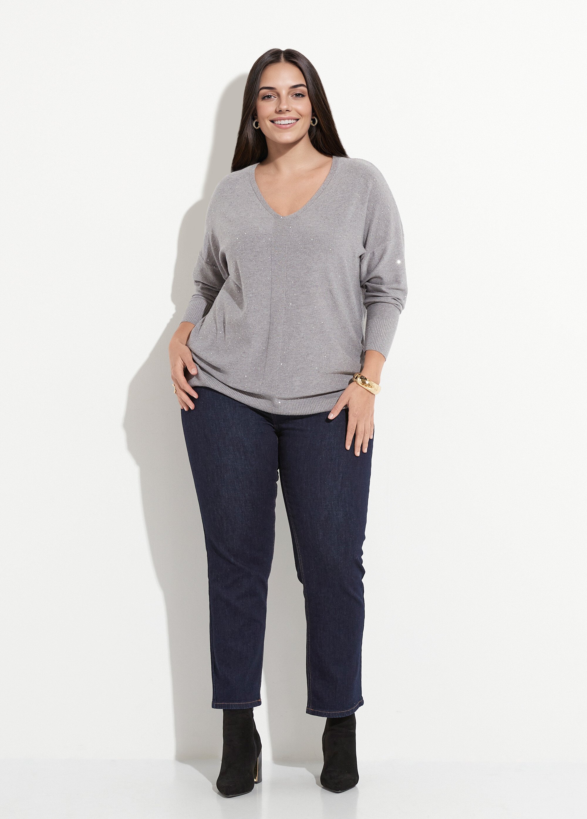 Jean mom en denim, spécial GRANDE TAILLE Femme Grande Taille Bleu OR-CURCLARJD908 SF1
