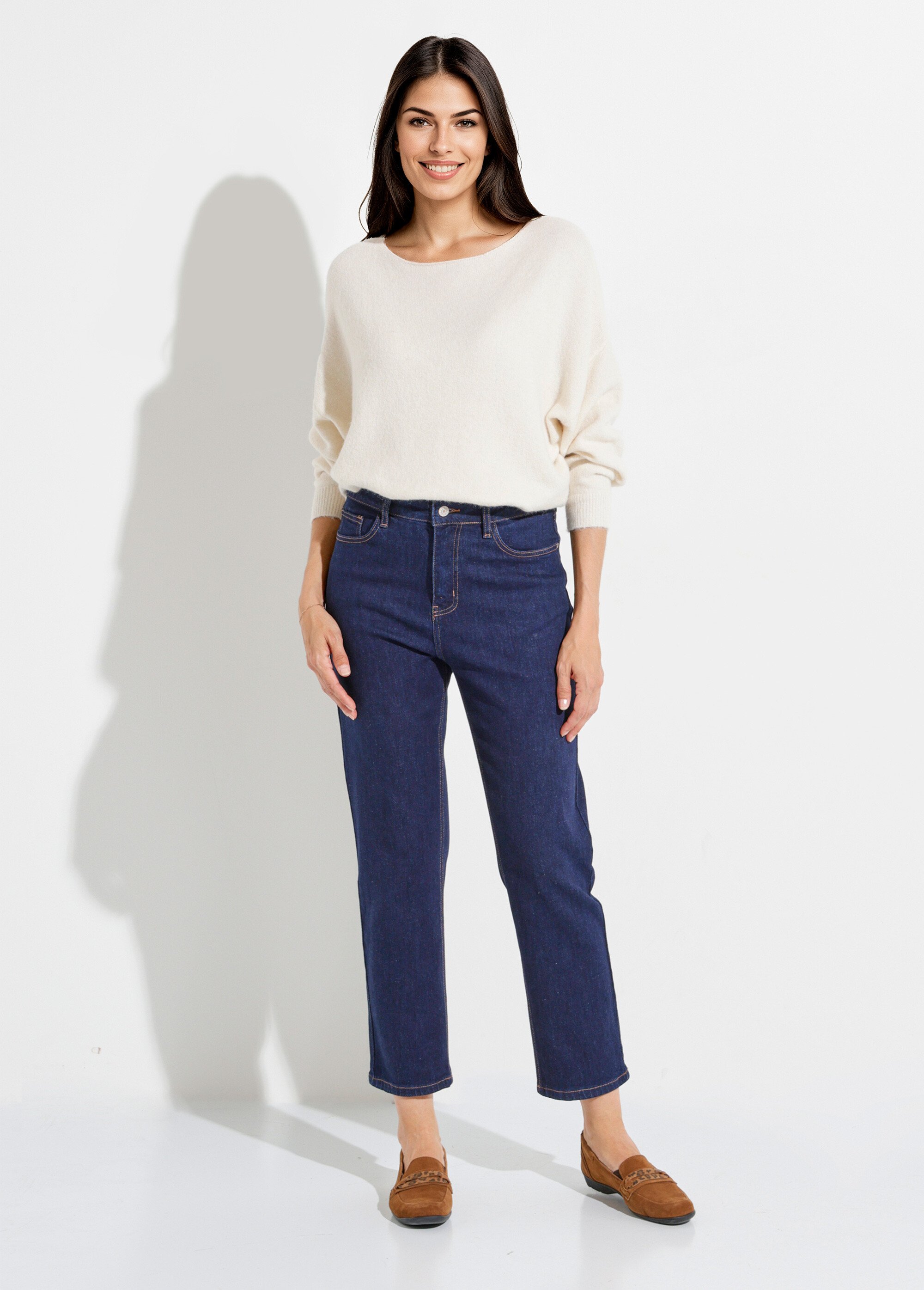 Jean mom en denim, spécial GRANDE TAILLE Femme Bleu OR-CURCLARJD908 SF1
