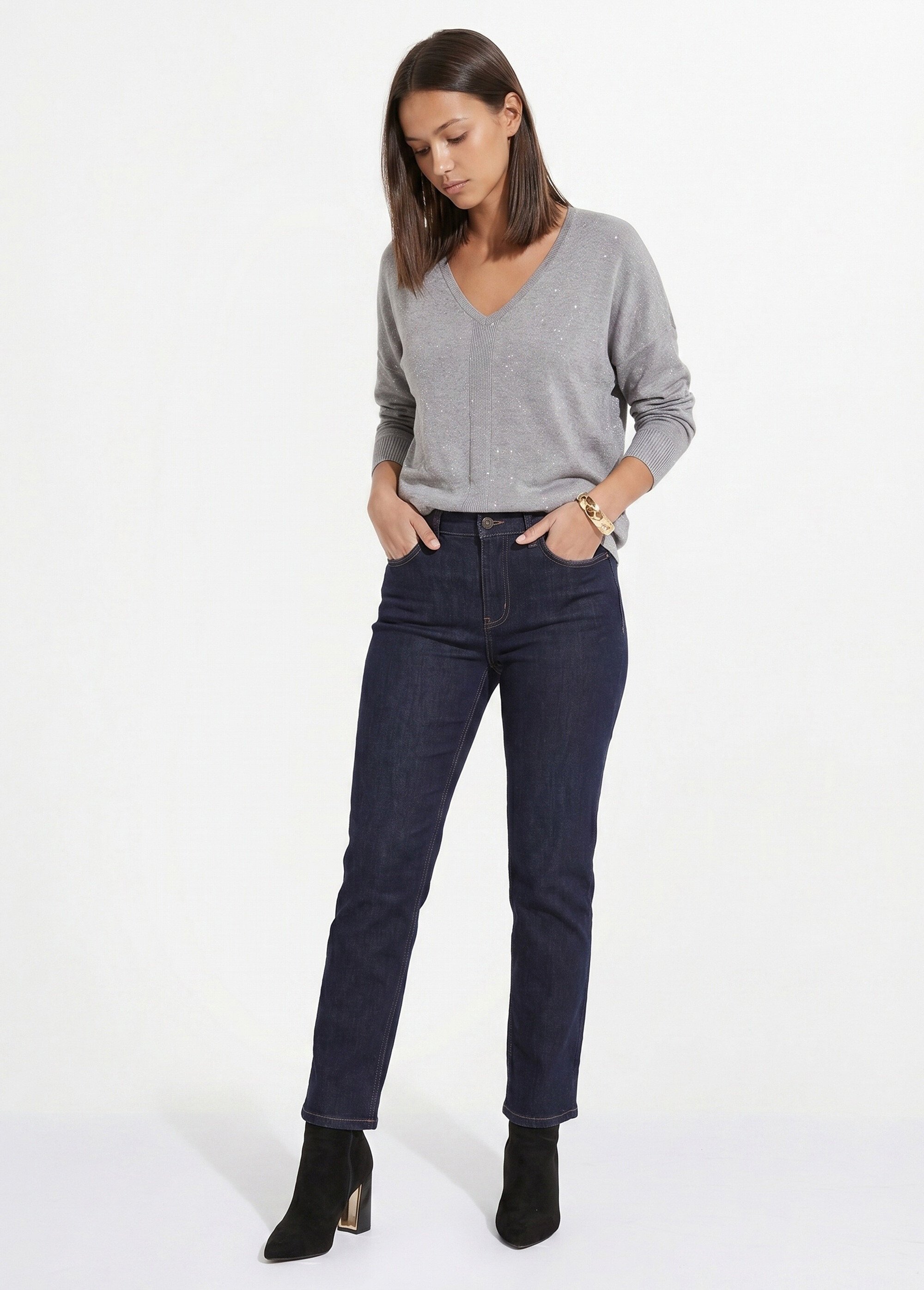 Jean mom en denim, spécial GRANDE TAILLE Femme Bleu OR-CURCLARJD908 SI1
