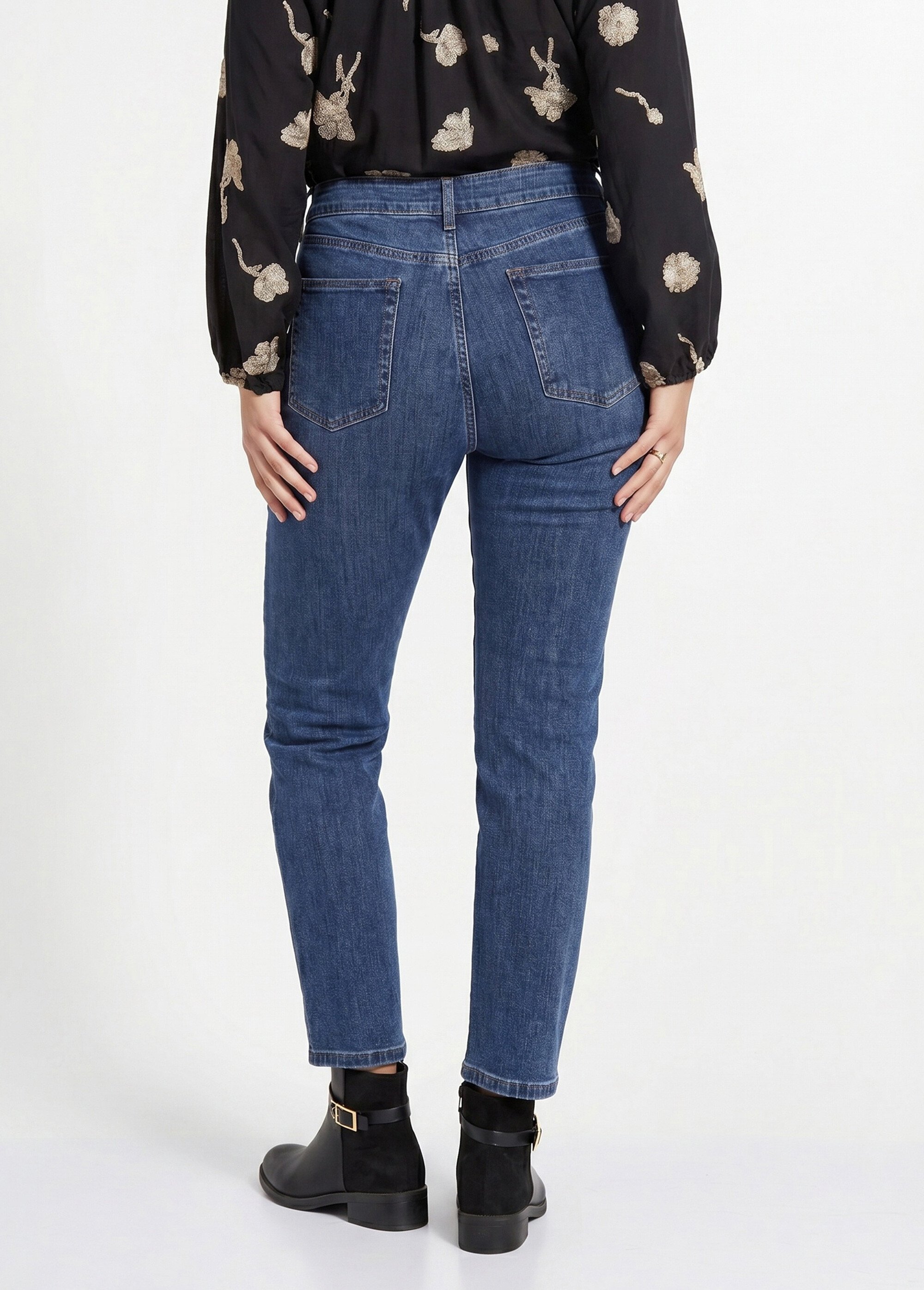 Jean mom en denim, spécial GRANDE TAILLE Femme Bleu OR-CURCLARJD908 DO1