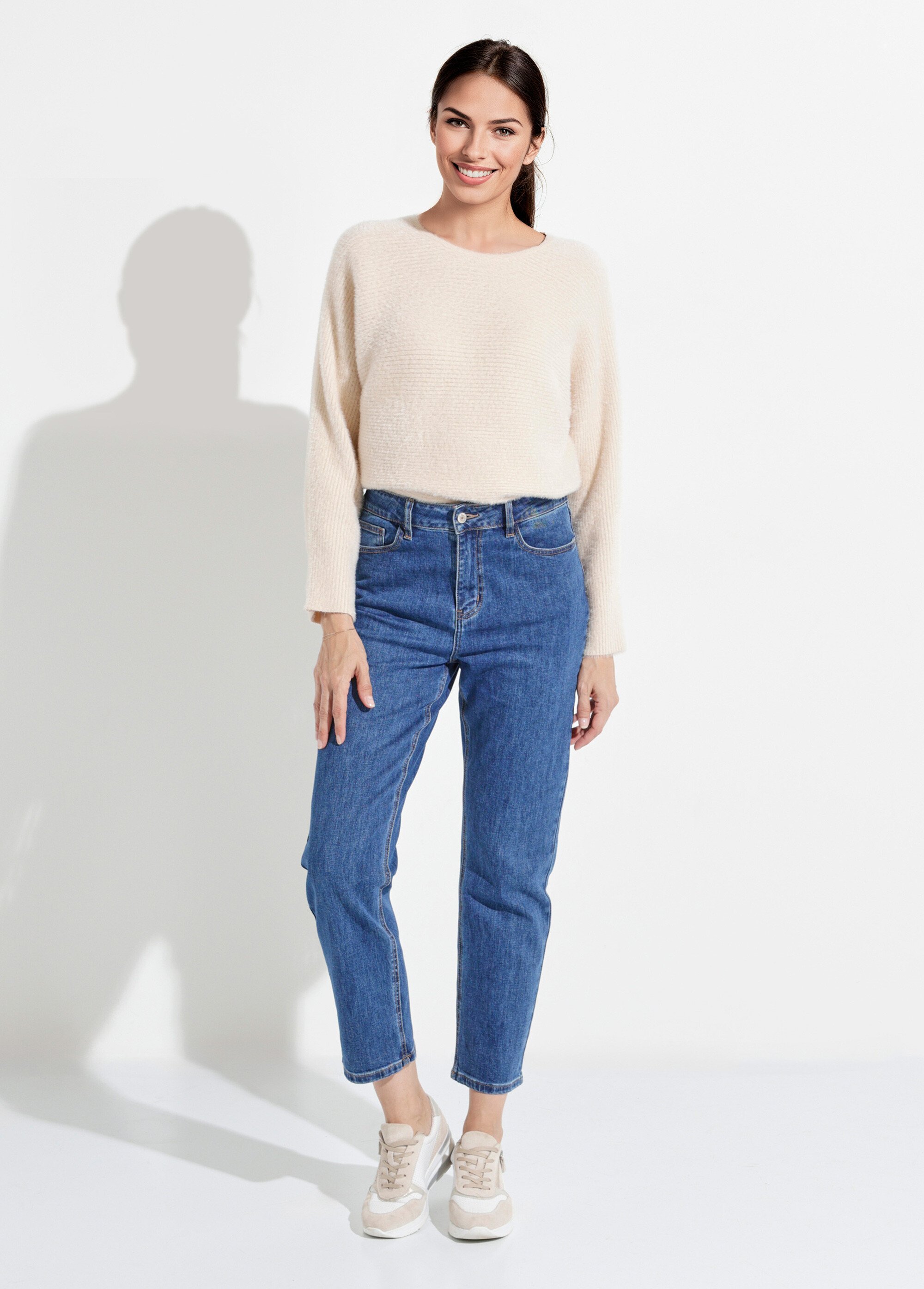 Jean mom en denim, spécial GRANDE TAILLE Femme Bleu OR-CURCLARJD908 SF1