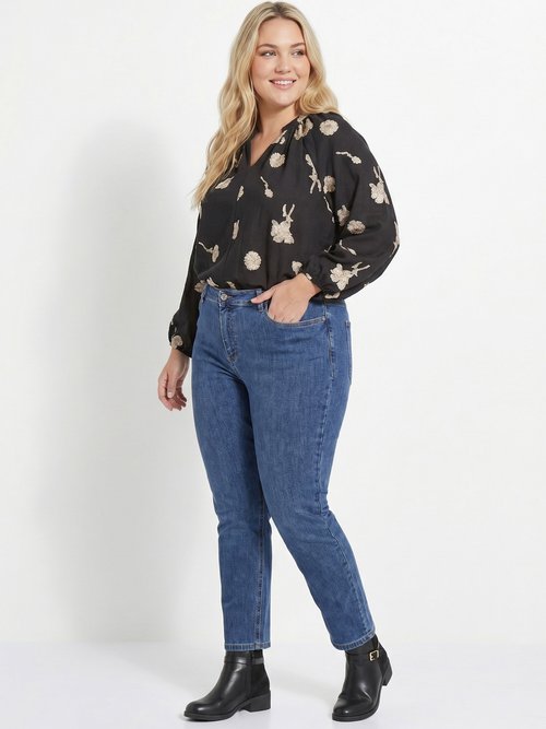 Jean mom en denim, spécial GRANDE TAILLE Femme Grande Taille Bleu OR-CURCLARJD908 SI1