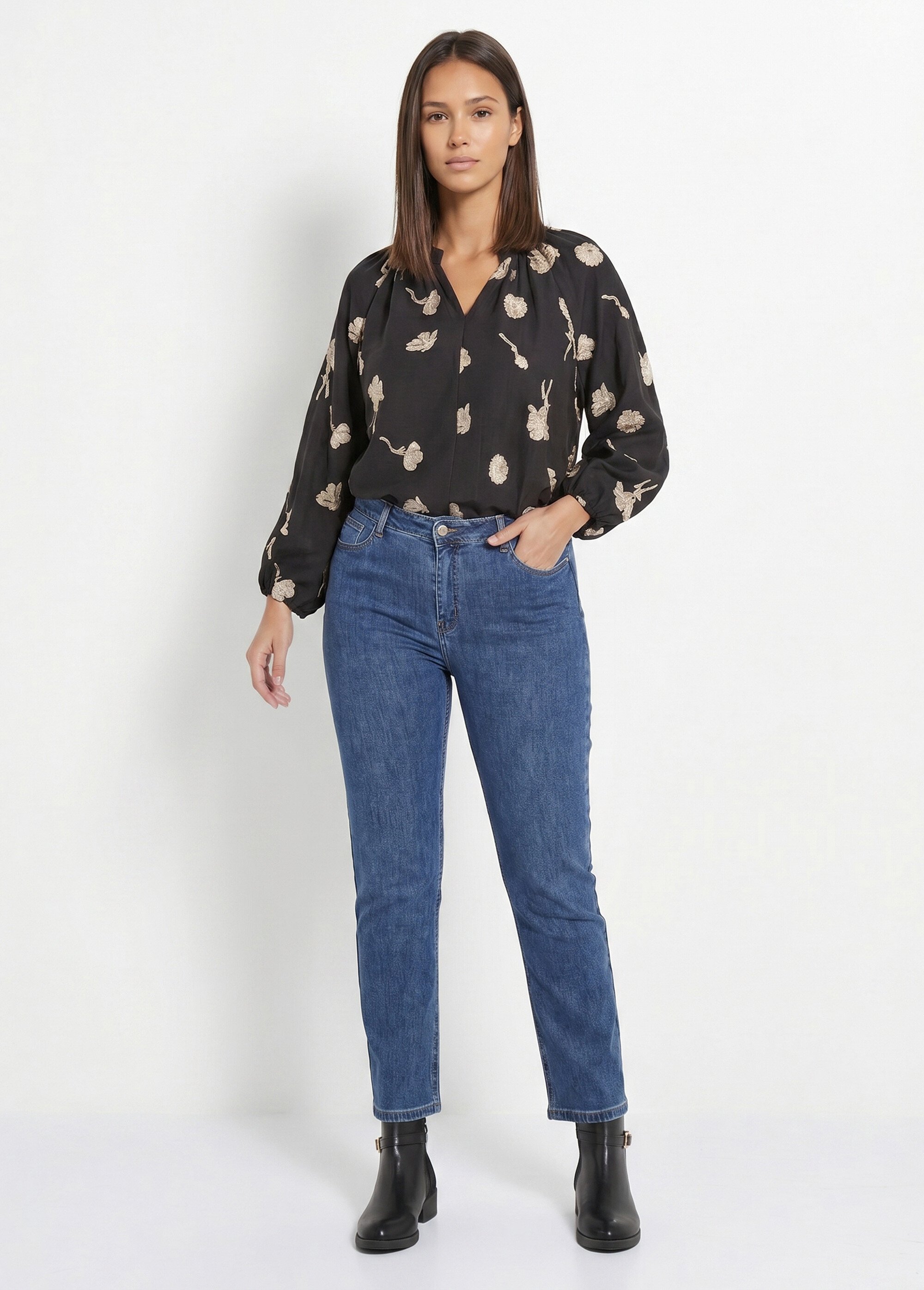 Jean mom en denim, spécial GRANDE TAILLE Femme Bleu OR-CURCLARJD908 SI1