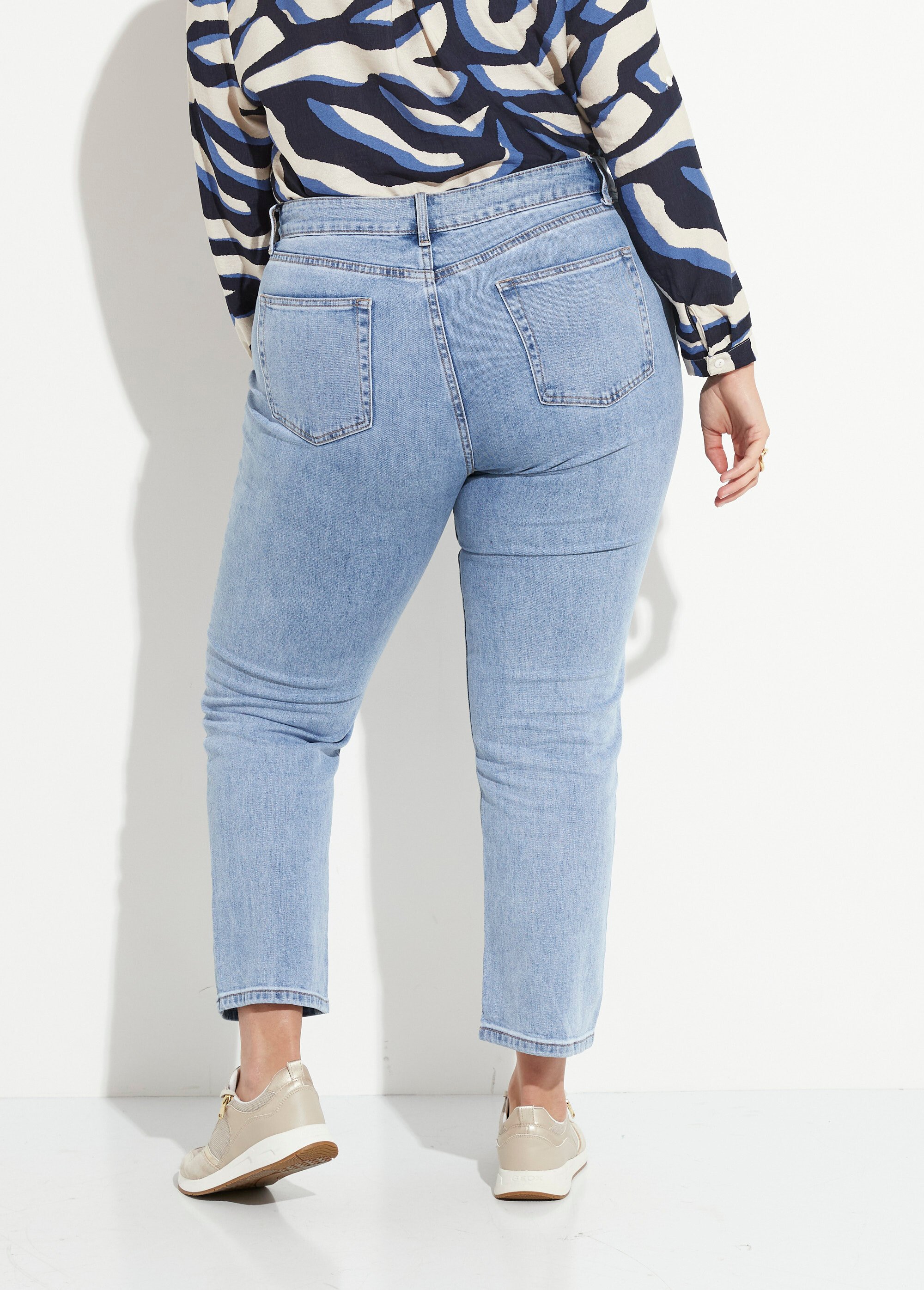 Jean mom en denim, spécial GRANDE TAILLE