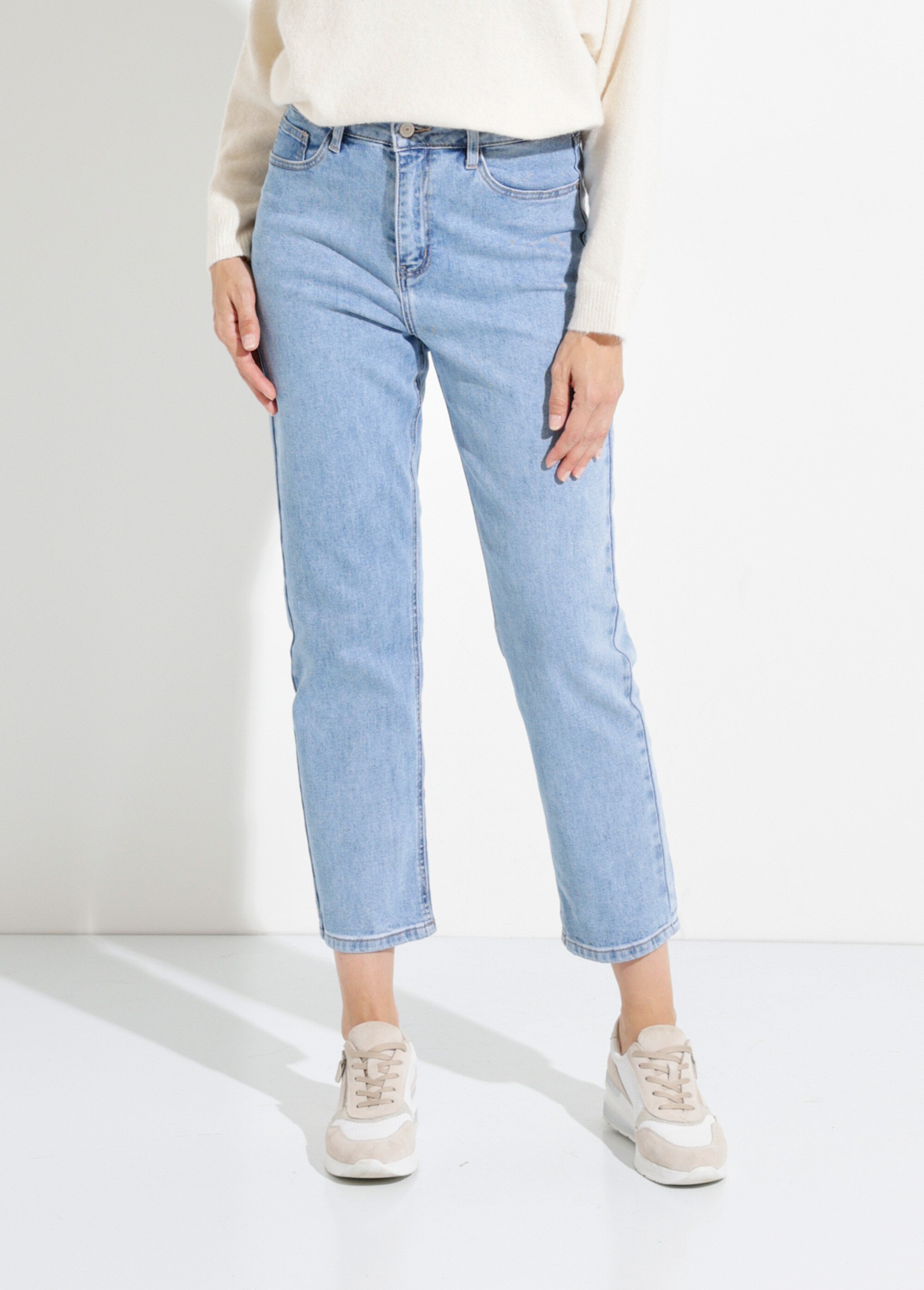 Jean mom en denim, spécial GRANDE TAILLE Femme Bleu OR-CURCLARJD908 FA1