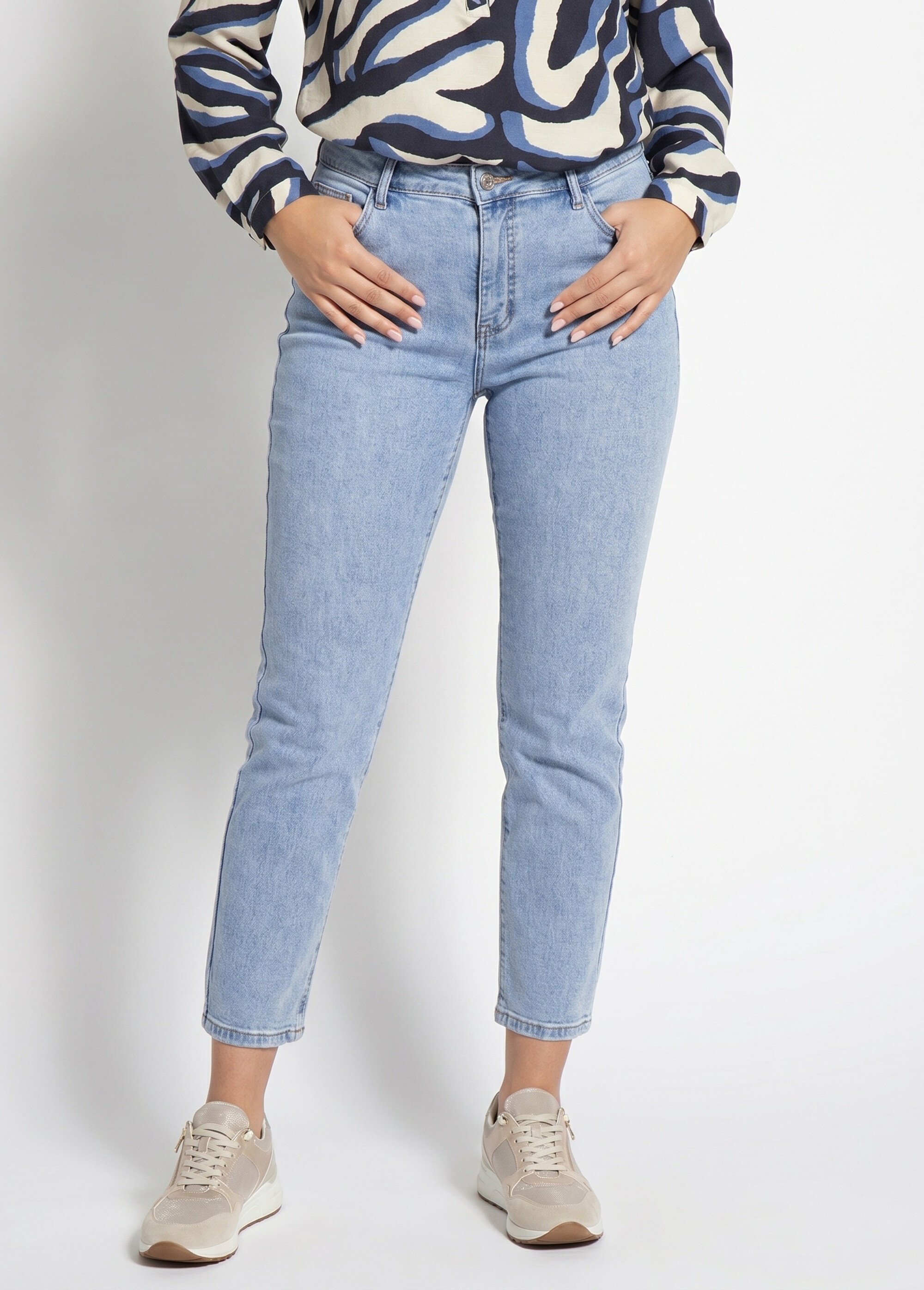 Jean mom en denim, spécial GRANDE TAILLE Femme Bleu OR-CURCLARJD908 FA1