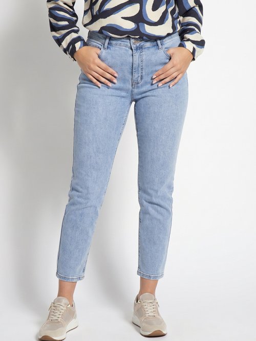 Jean mom en denim, spécial GRANDE TAILLE Femme Bleu OR-CURCLARJD908 FA1