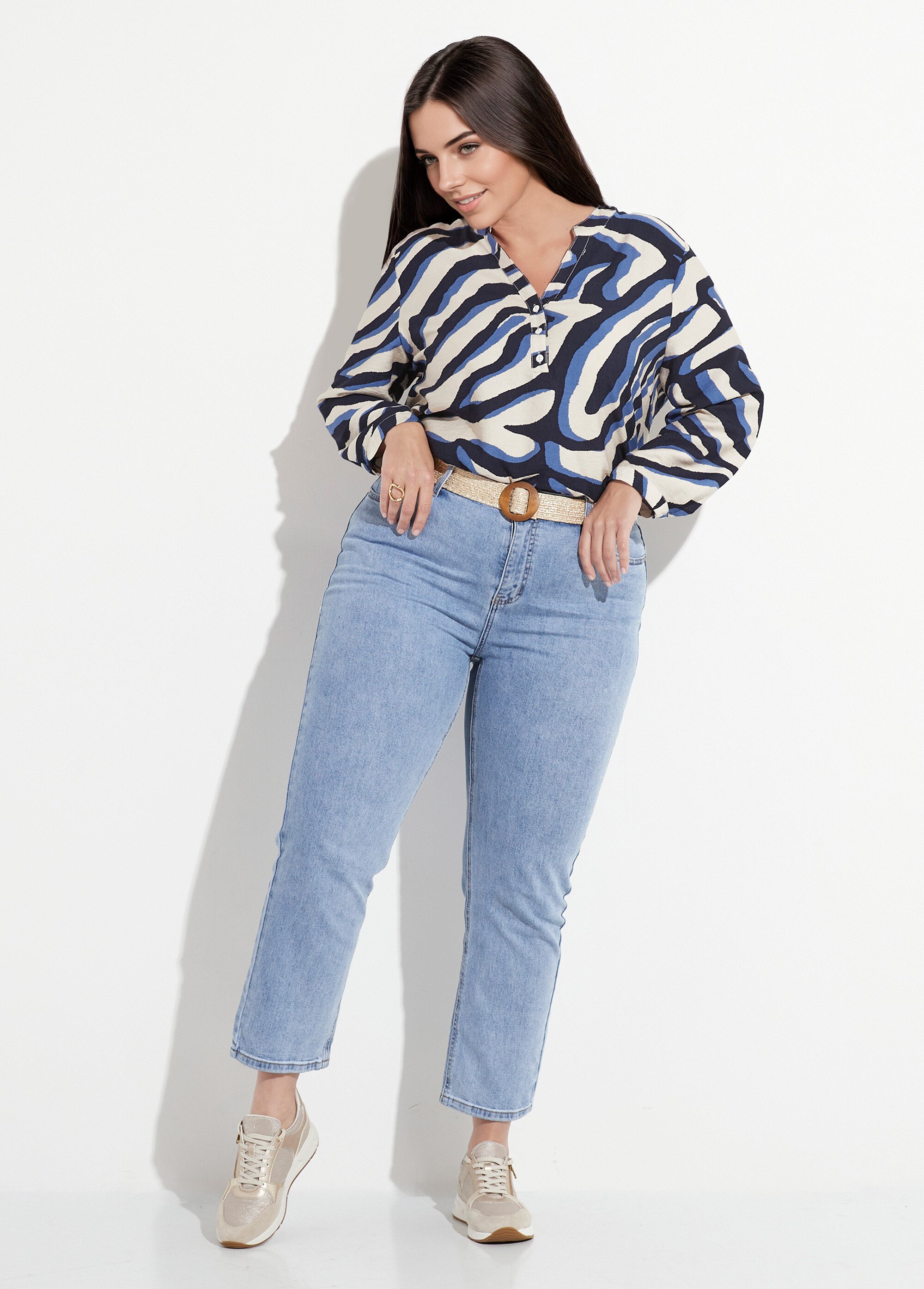 Jean mom en denim, spécial GRANDE TAILLE
