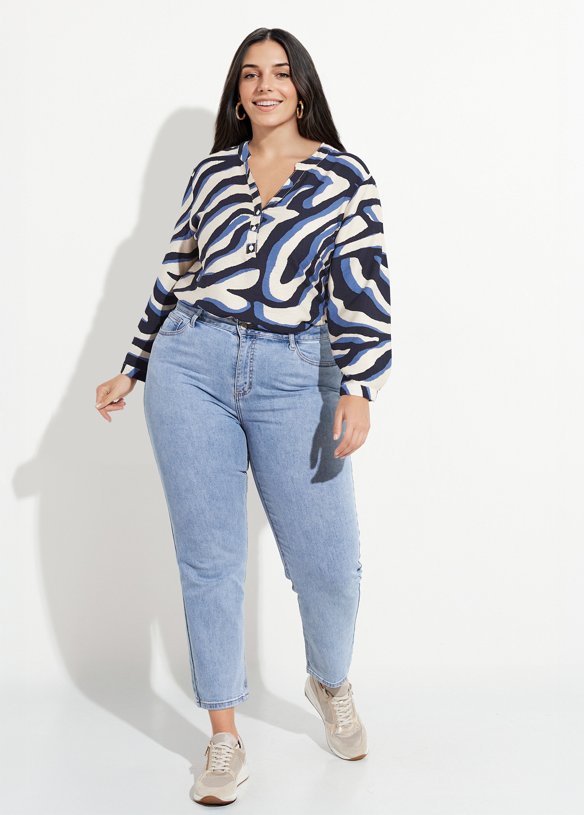 Jean mom en denim, spécial GRANDE TAILLE Femme Grande Taille Bleu OR-CURCLARJD908 SF1