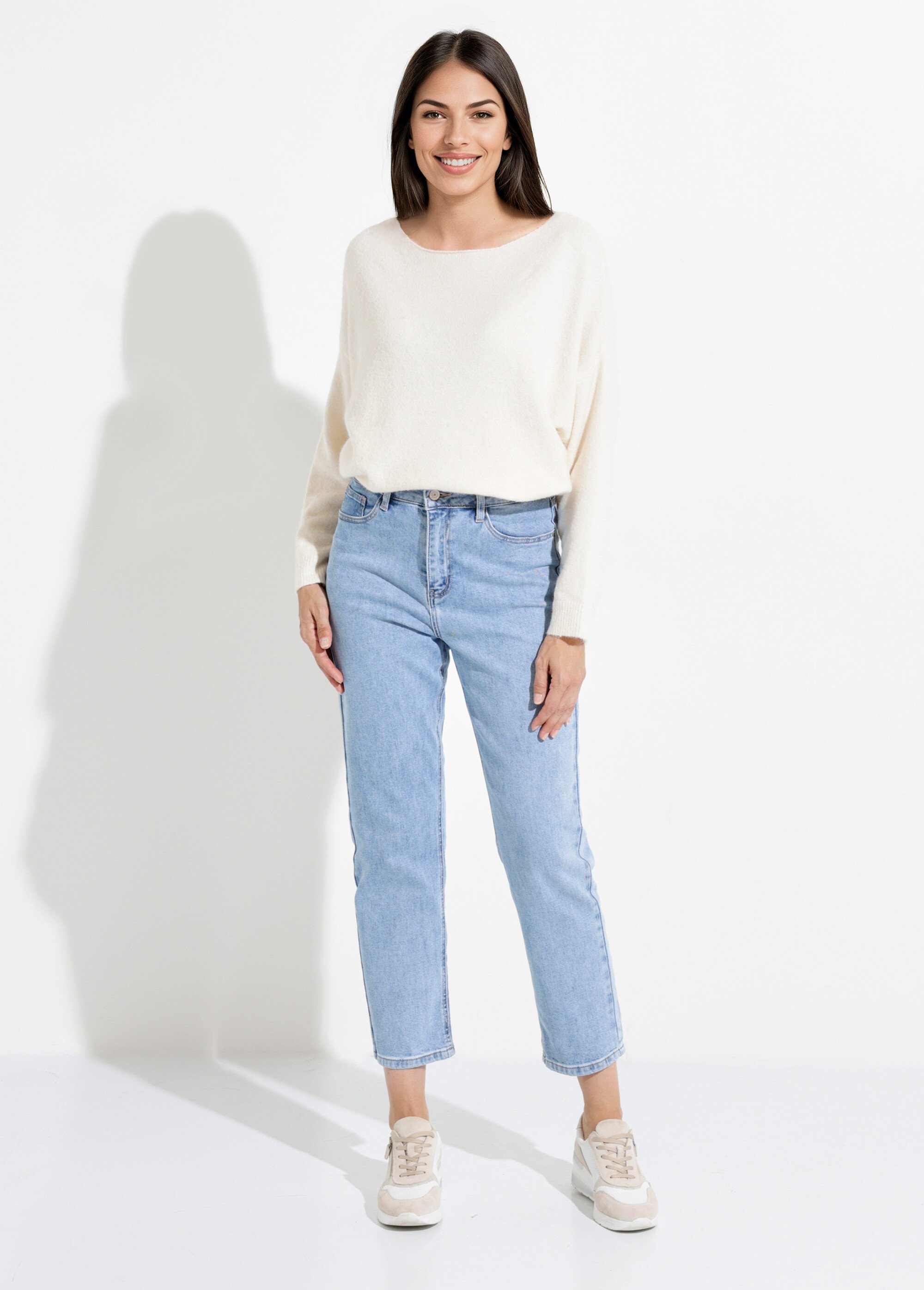 Jean mom en denim, spécial GRANDE TAILLE Femme Bleu OR-CURCLARJD908 SF1