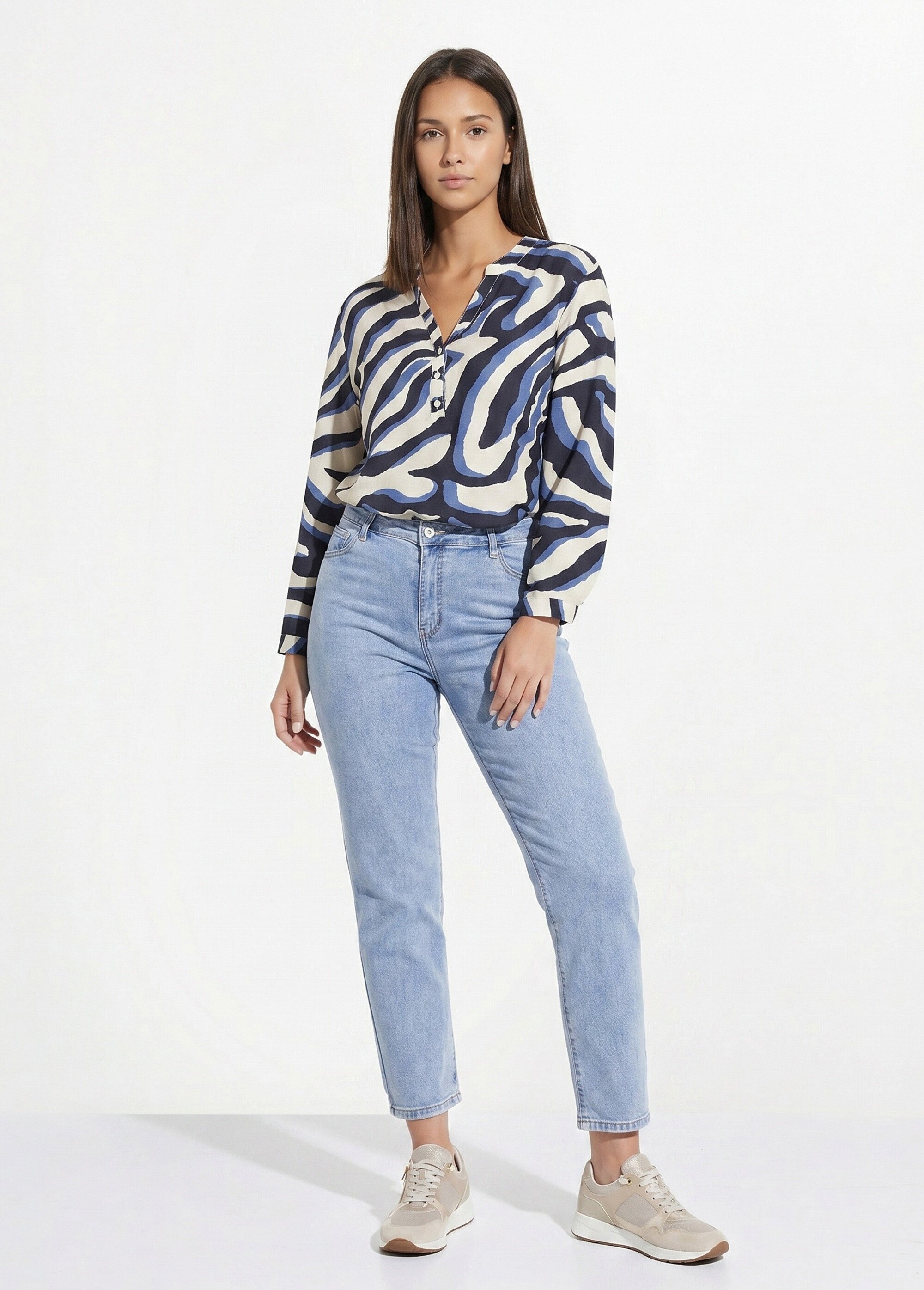 Jean mom en denim, spécial GRANDE TAILLE Femme Bleu OR-CURCLARJD908 SI1