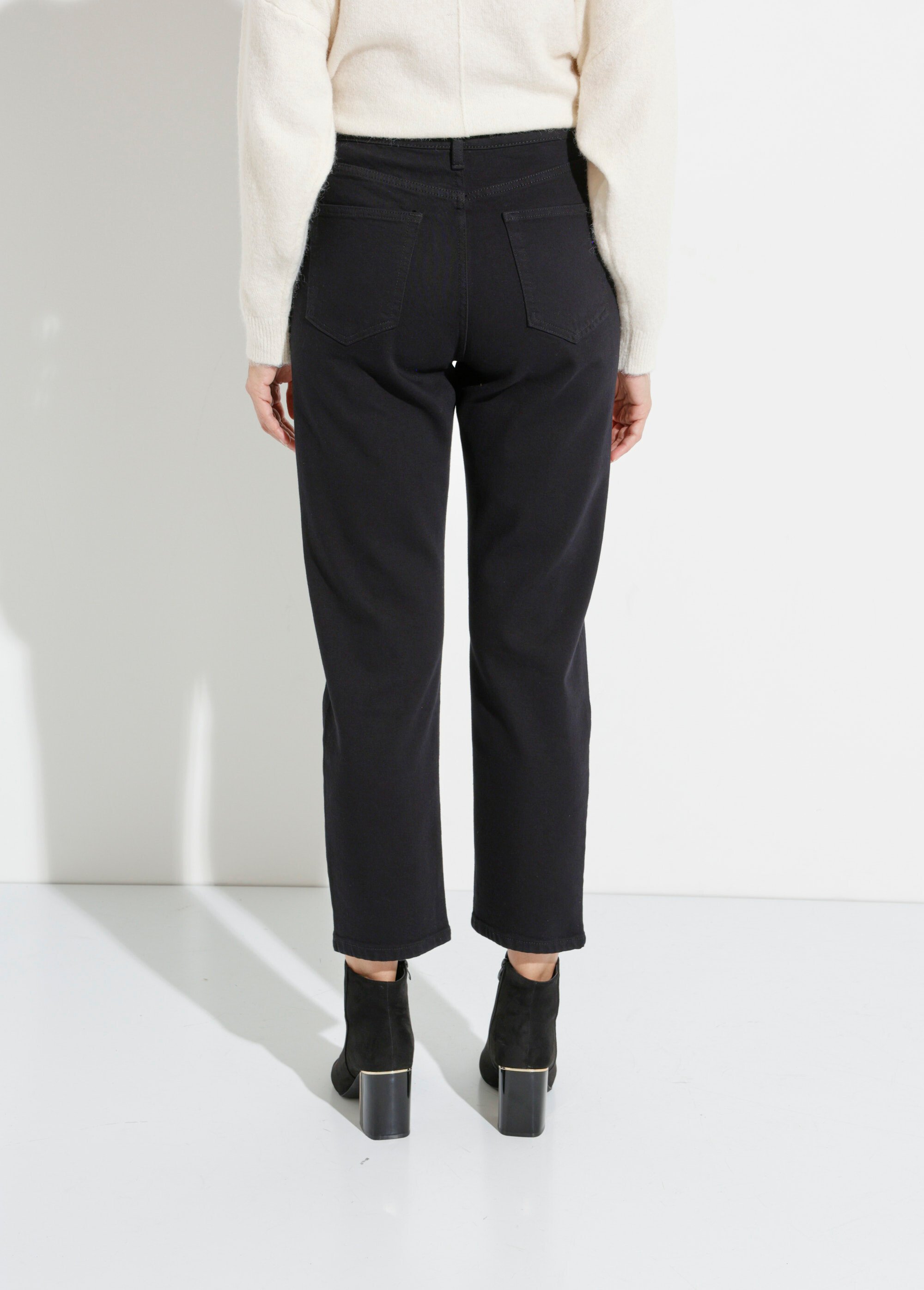 Jean mom en denim, spécial GRANDE TAILLE Femme Noir OR-CURCLARJD908 DO1