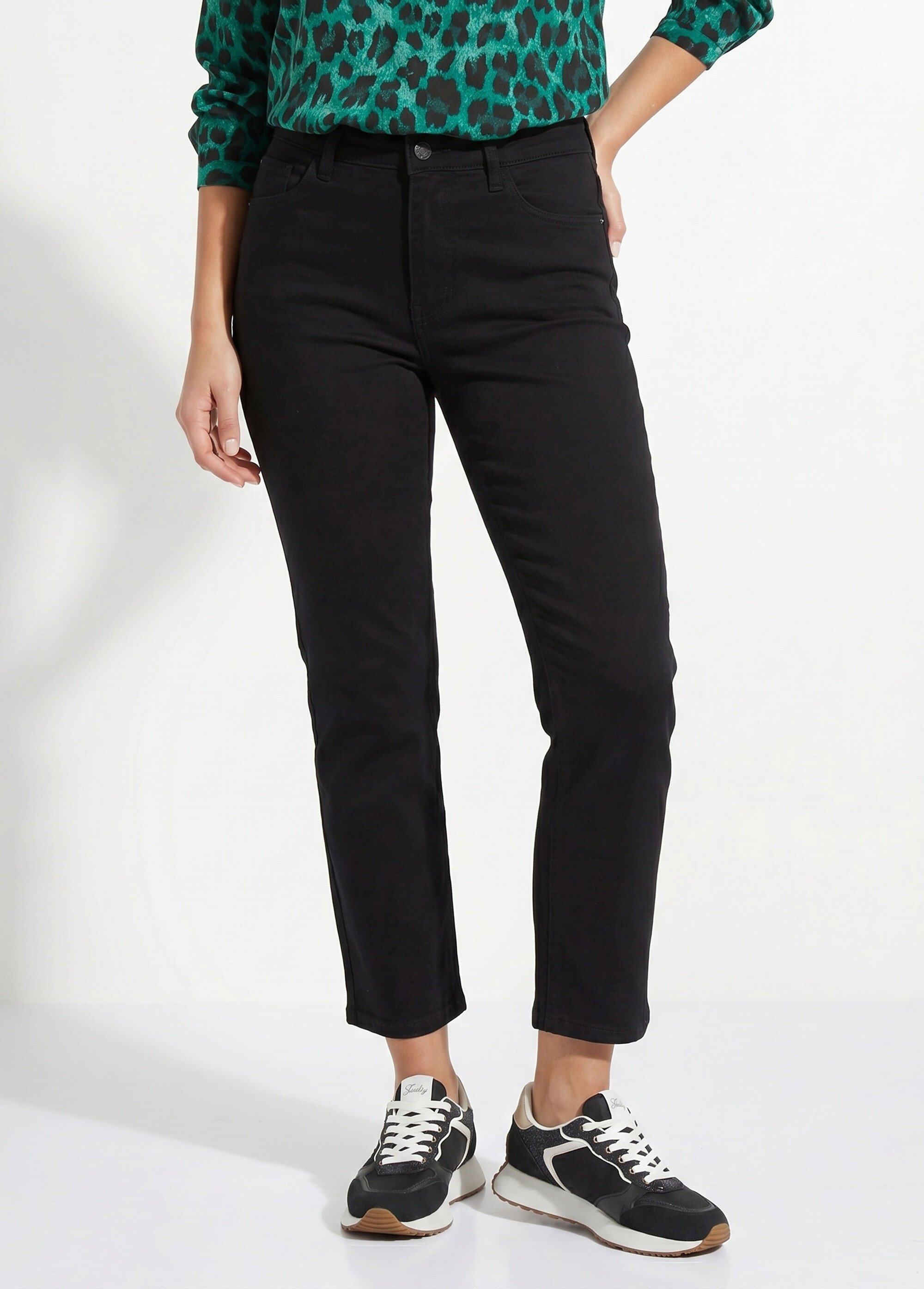 Jean mom en denim, spécial GRANDE TAILLE Femme Noir OR-CURCLARJD908 FA1