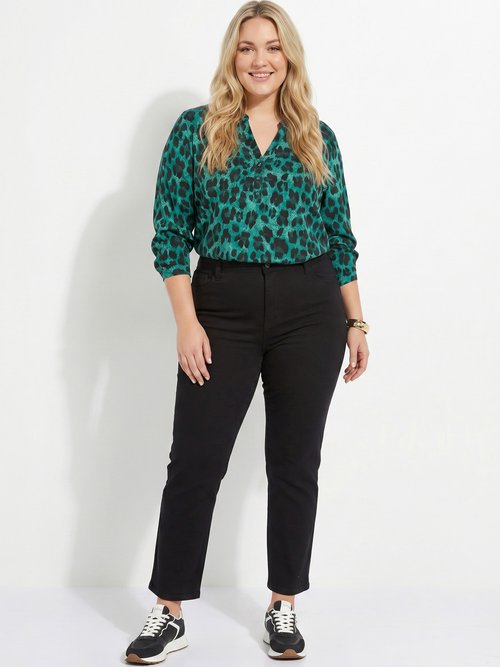 Jean mom en denim, spécial GRANDE TAILLE Femme Grande Taille Noir OR-CURCLARJD908 SI1