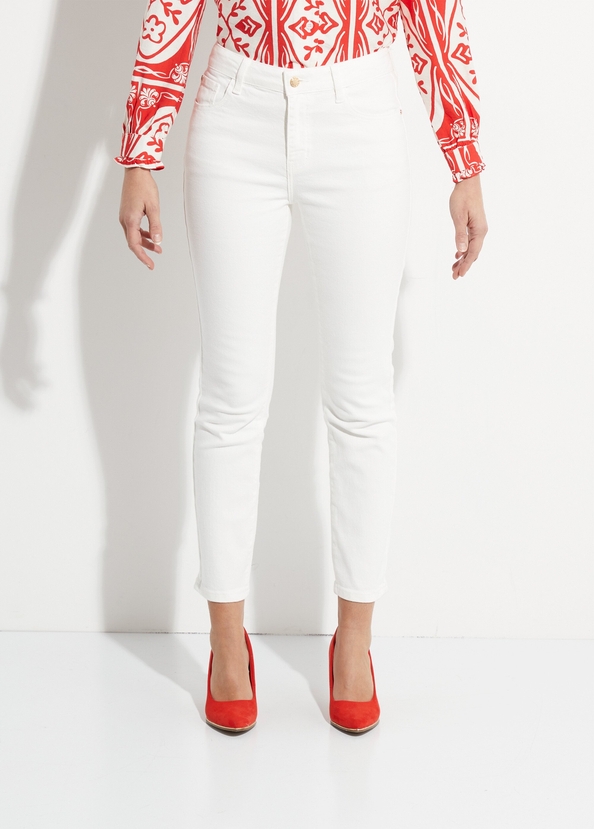 Jean slim en denim, spécial PETITE Femme Blanc OR-SANDRIJD483 FA1