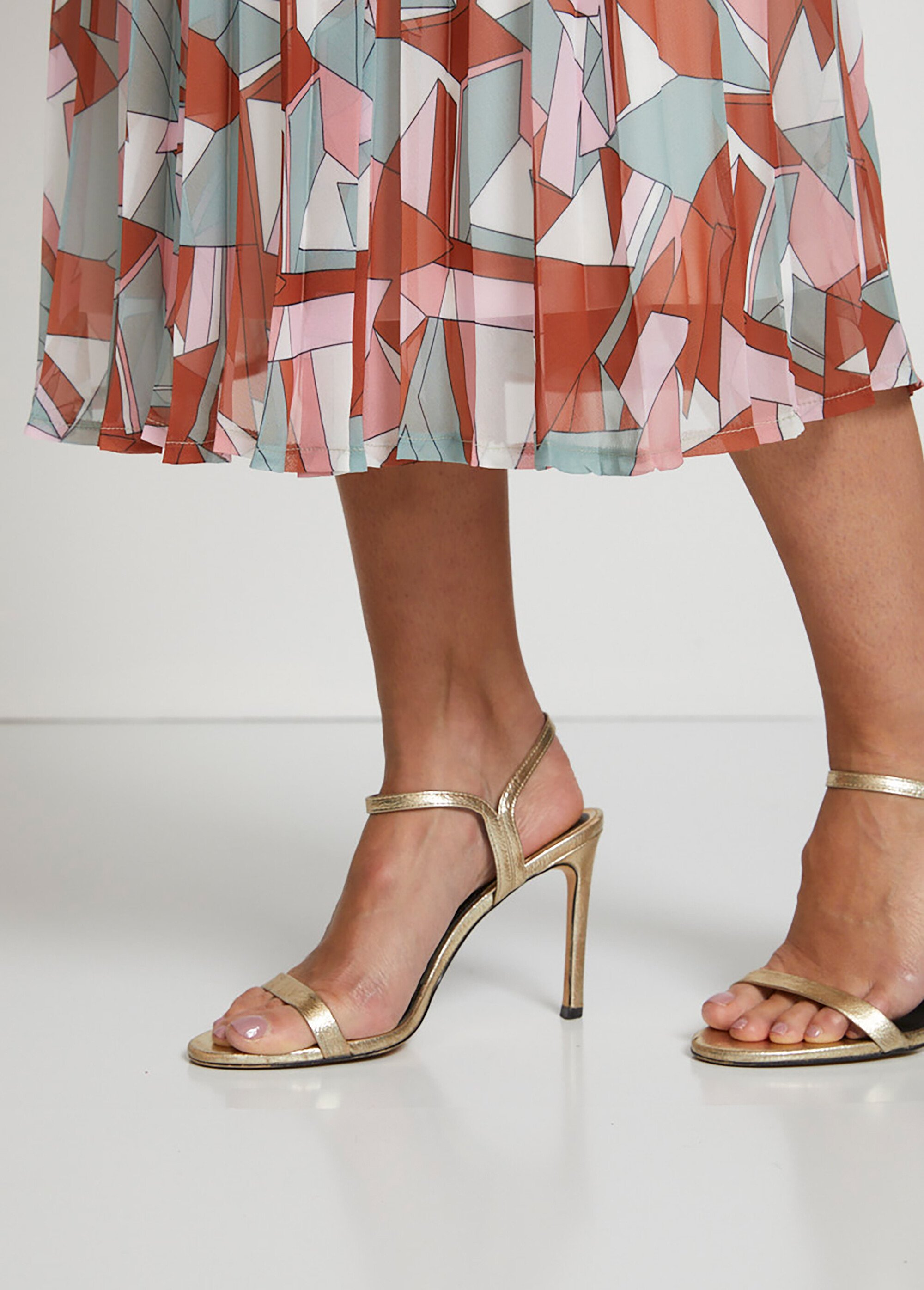 Jupe longue plissé permanent Femme Marron LABRE DE2