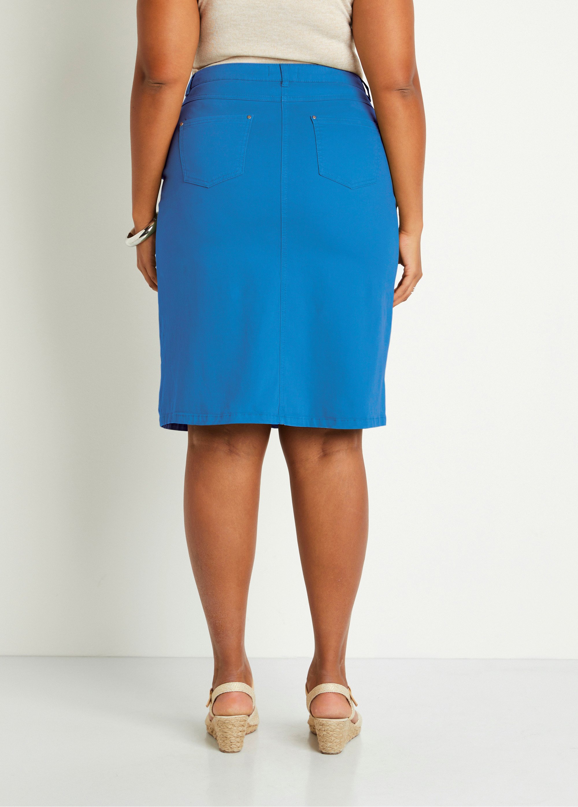 Jupe trapèze mi longue 5 poches