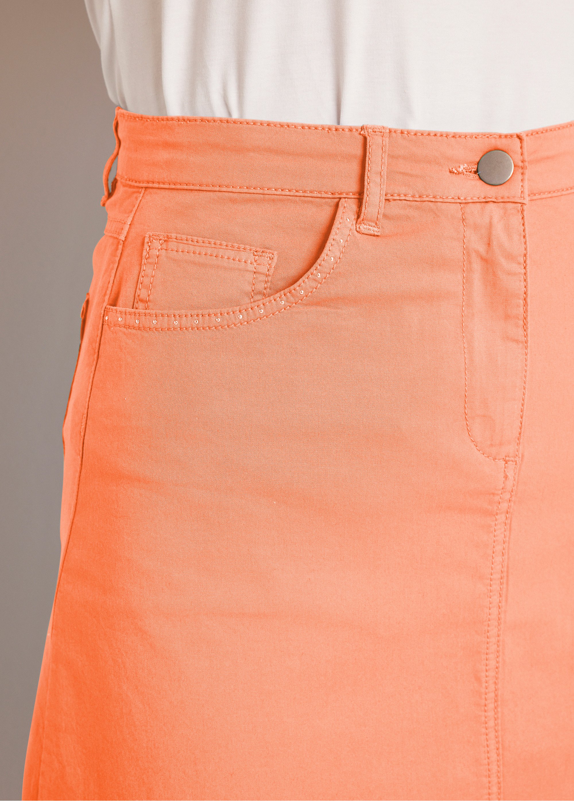 Jupe Short Title Nine Femme Taille 10 - Corail - Poches Zippées - Coupe Évasée