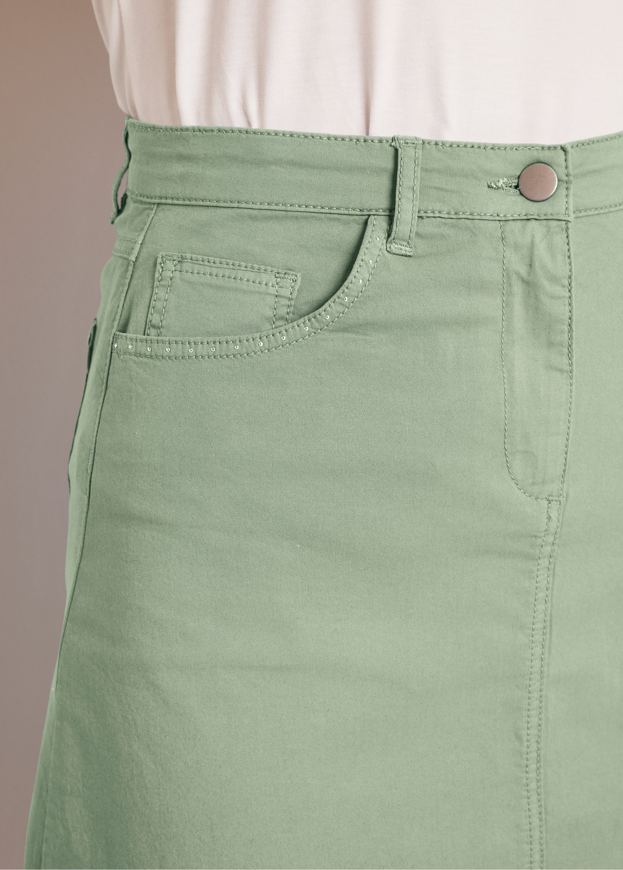 Jupe trapèze mi longue 5 poches