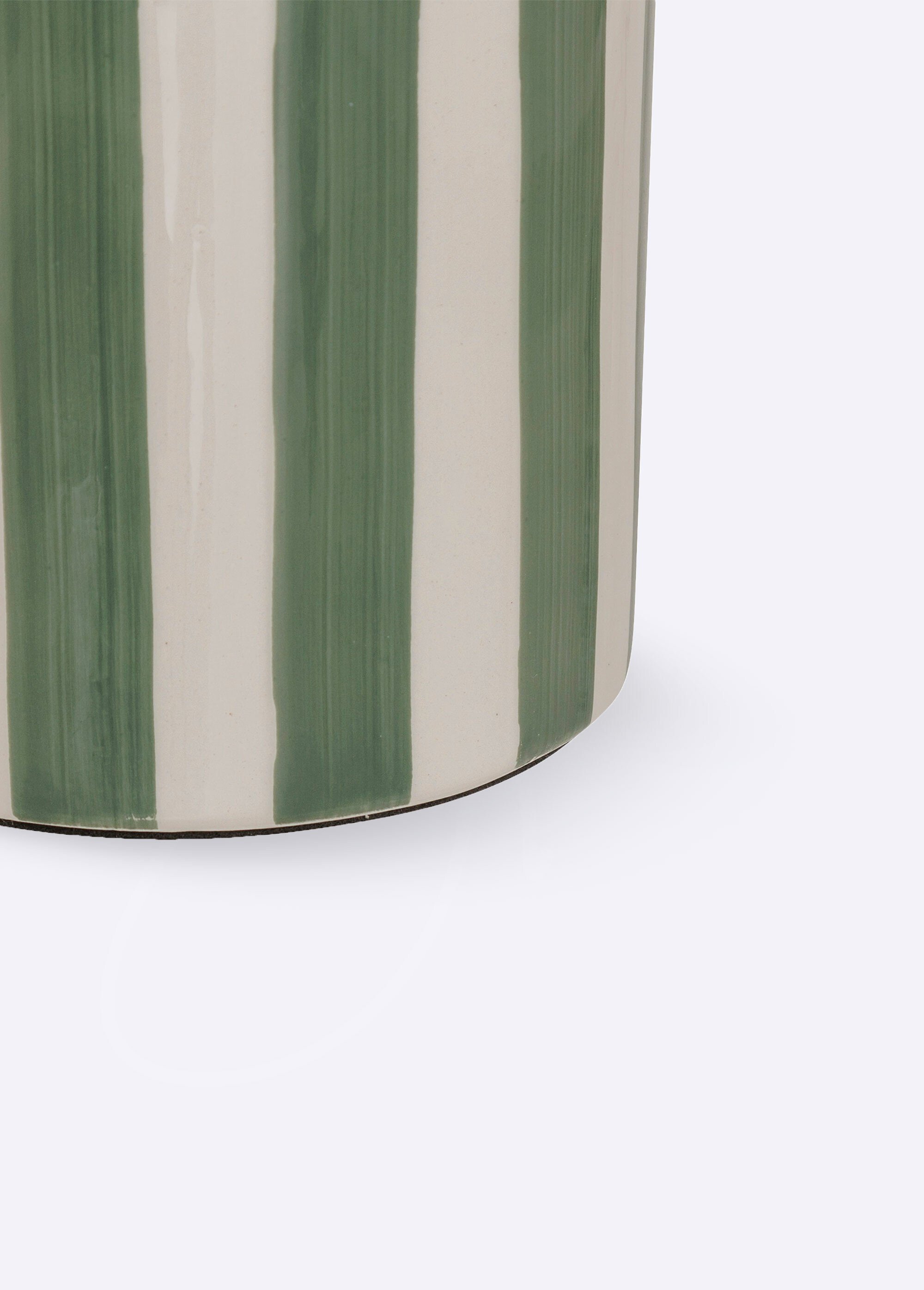 Lampe à poser, pied en céramique rayée VERT JJA-210308 DE1