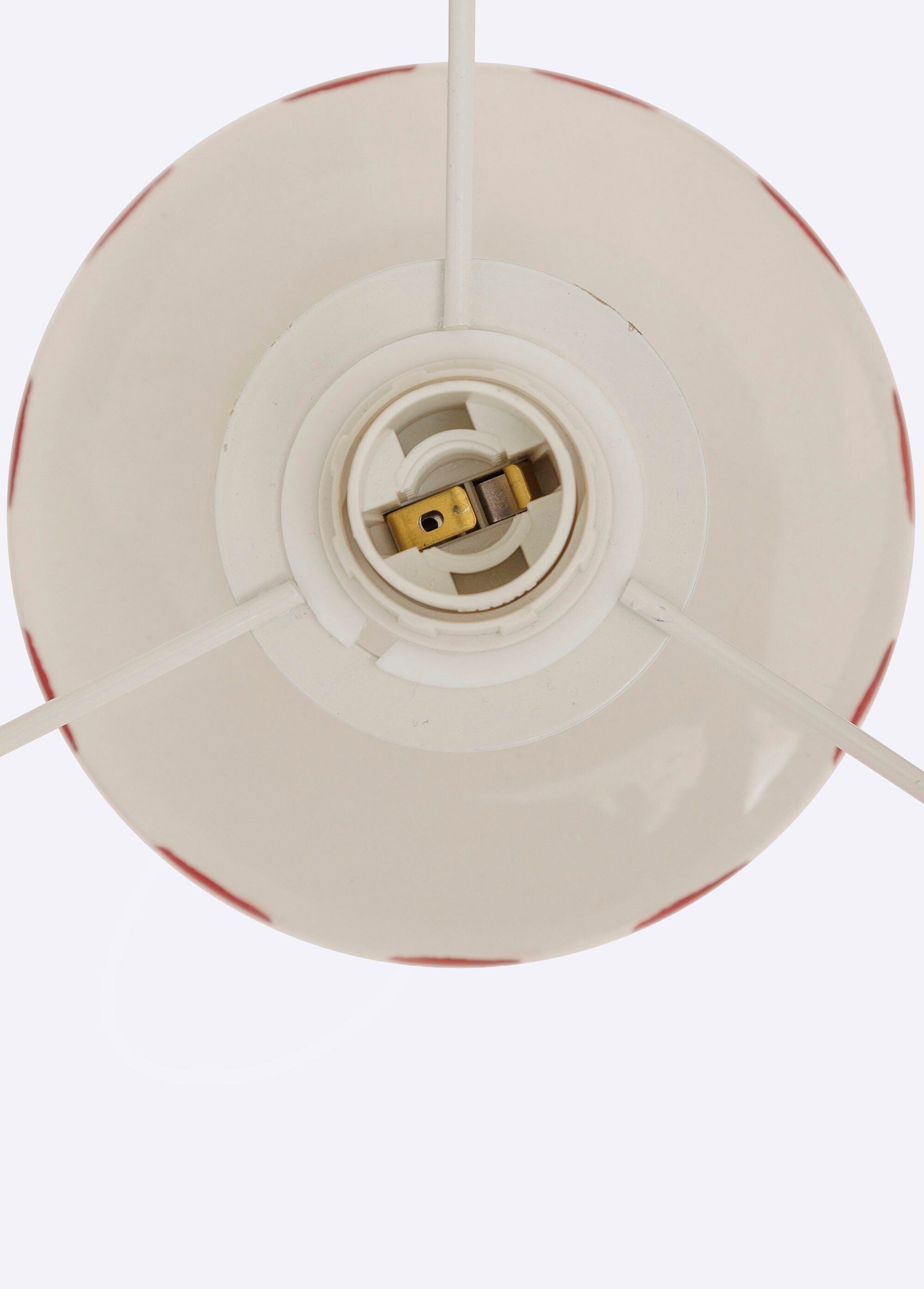 Lampe à poser, pied en céramique rayée ROUGE JJA-210308 DE3