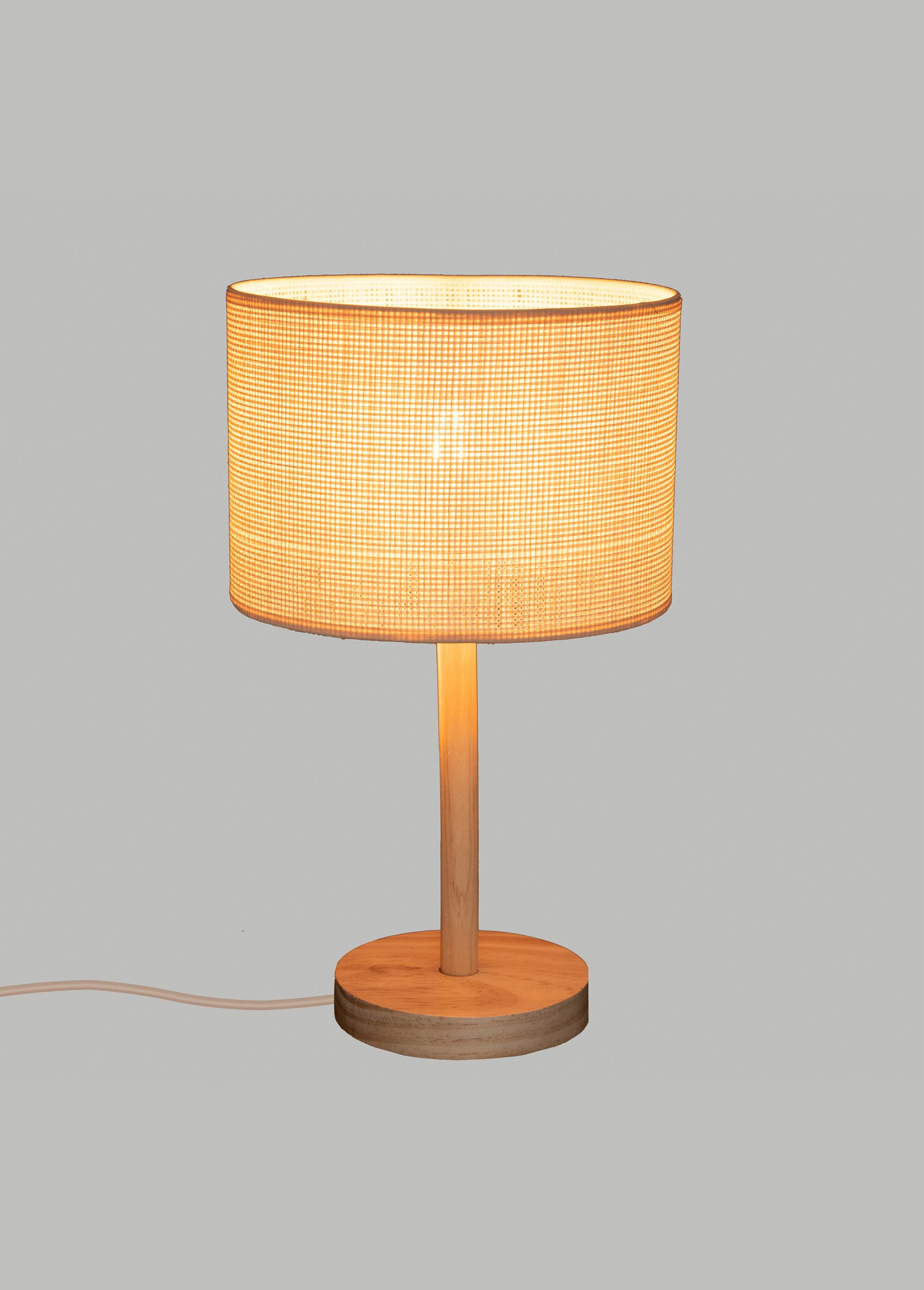 Lampe en bois avec abat jour en paille BEIGE JJA-186342 SI1