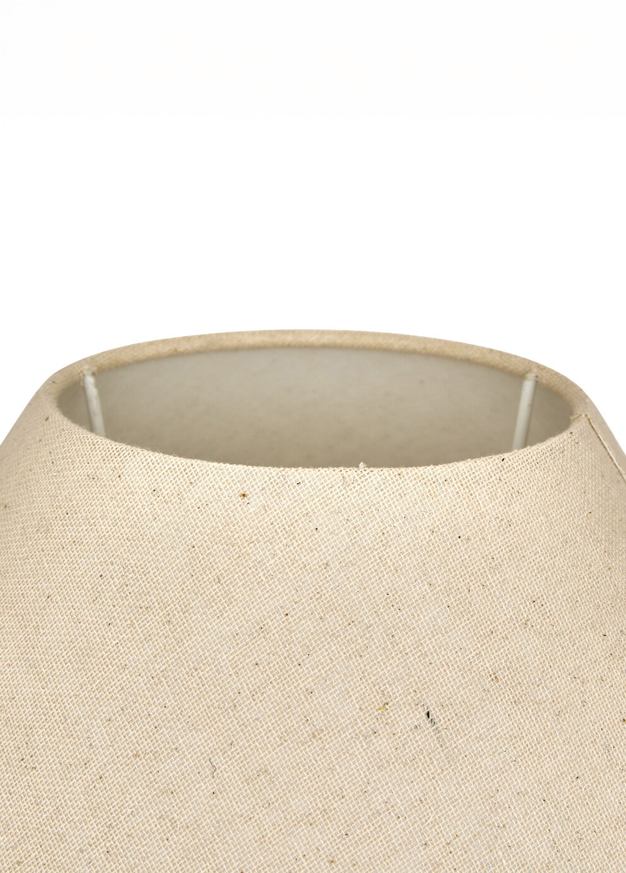 Lampe pied boule céramique abat jour lin MARRON JJA-213702 DE1