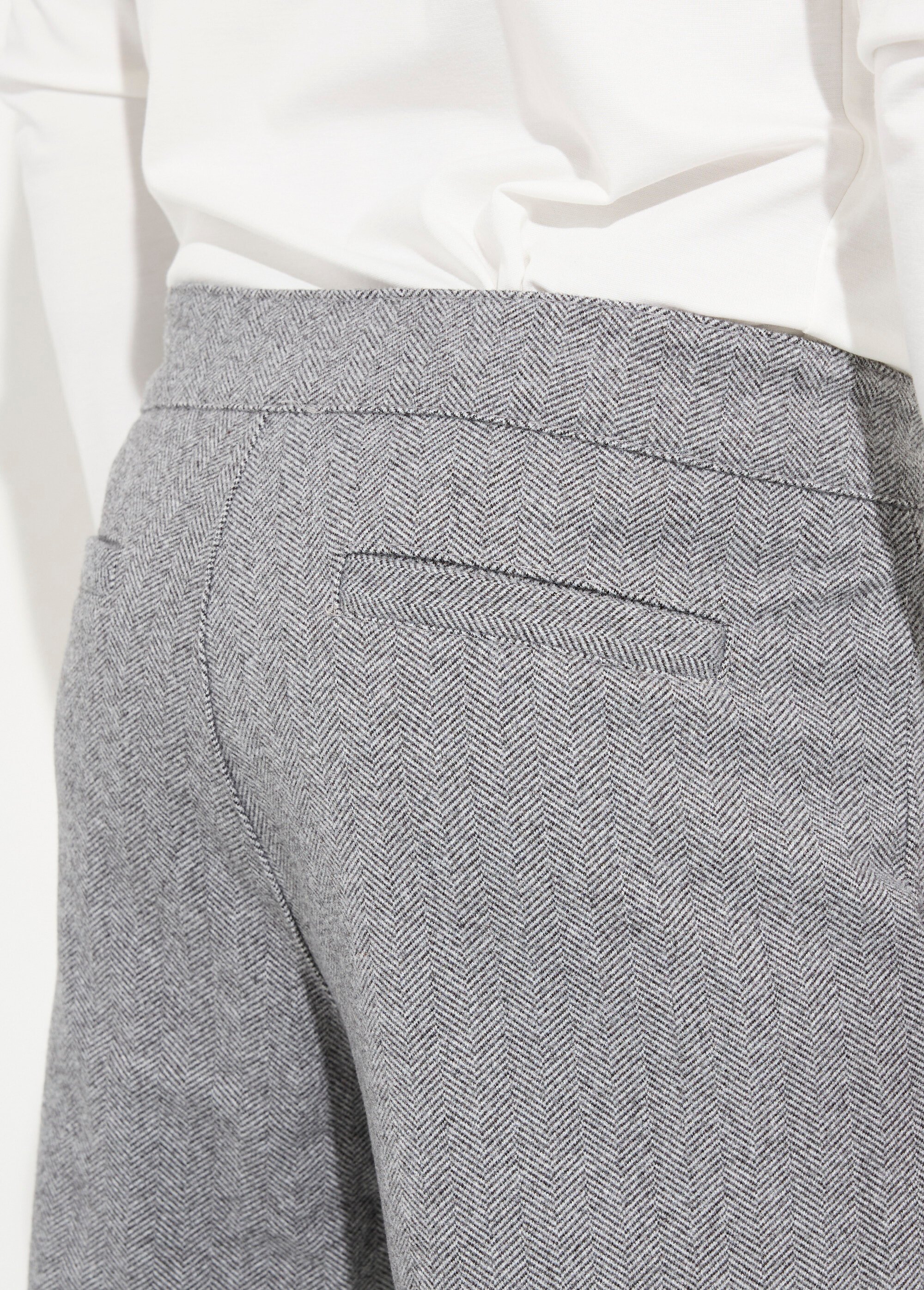 Pantalon chic à chevrons, aspect lainage Homme Gris FRI27186 DE2
