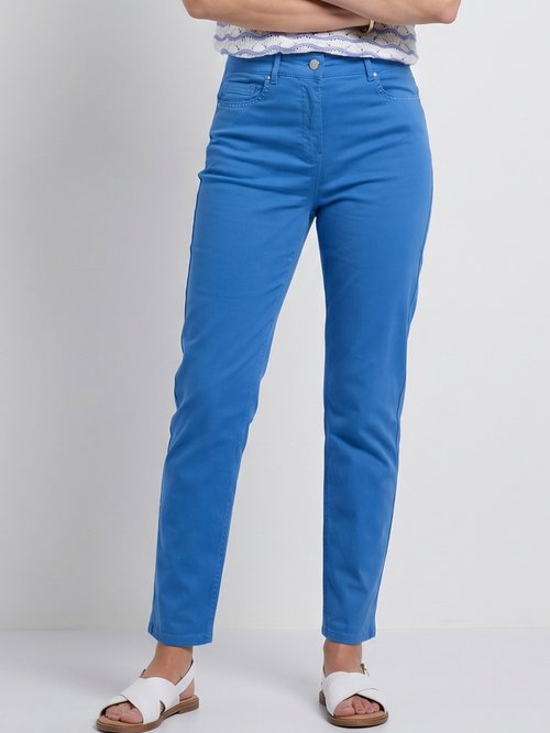 Pantalon droit 5 poches coton stretch Femme Bleu NANTERRE FA1