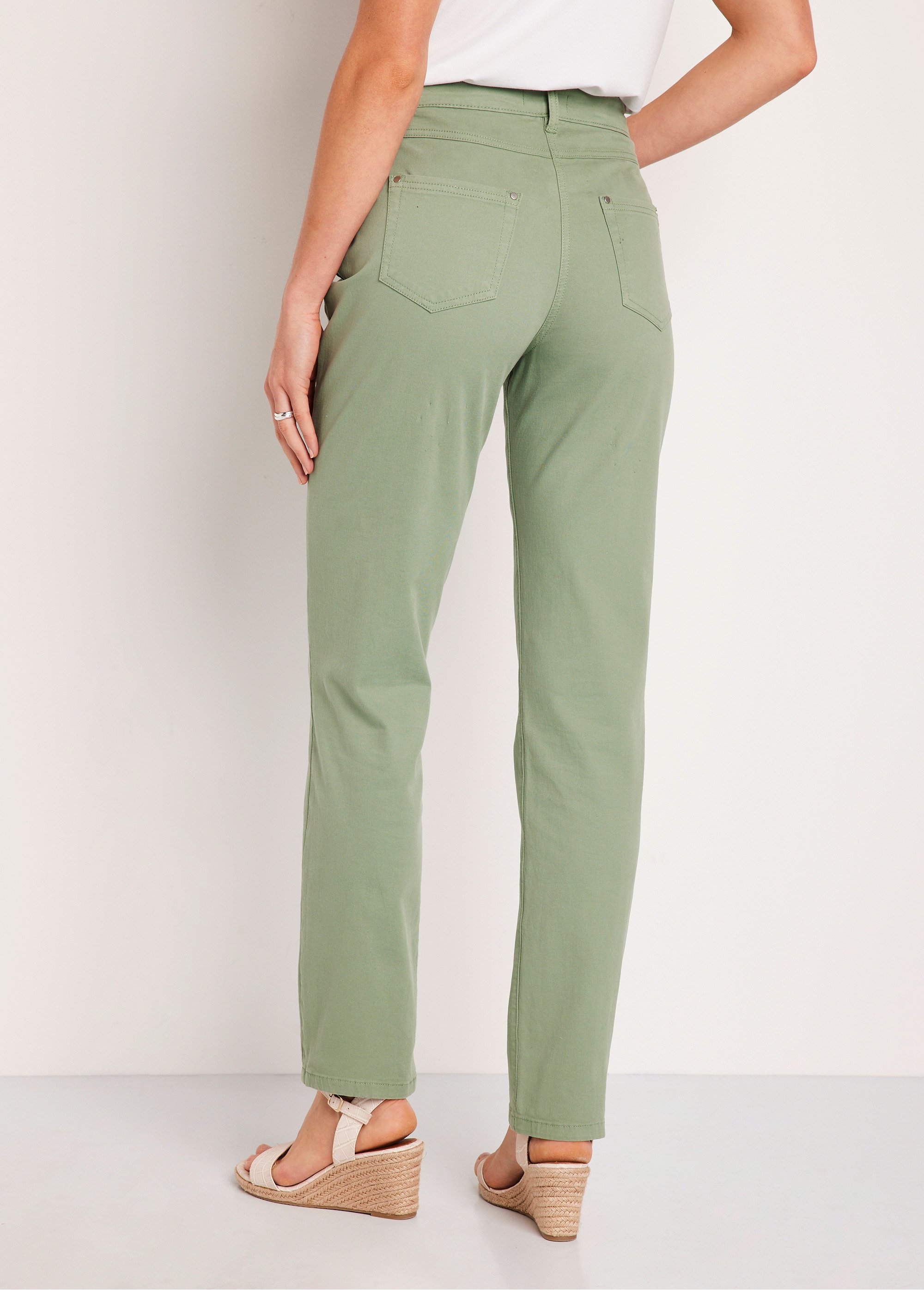 Pantalon droit 5 poches coton stretch