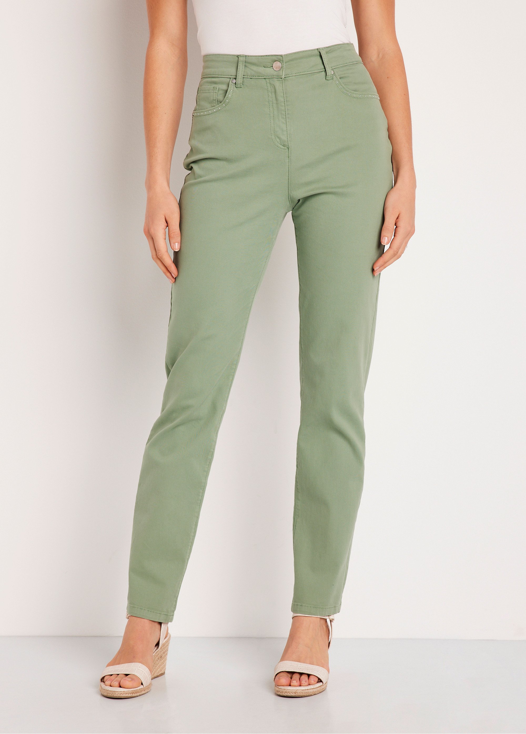 Pantalon droit 5 poches coton stretch