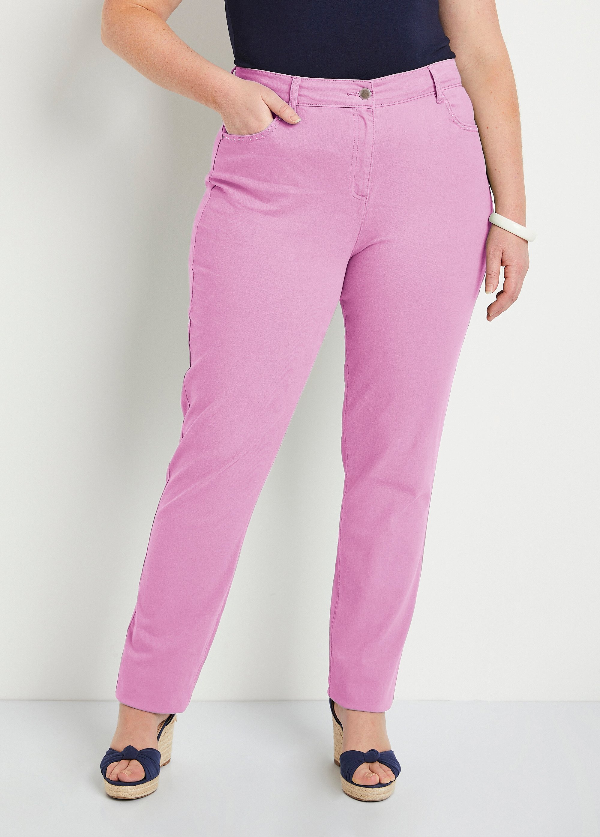 Pantalon droit 5 poches coton stretch